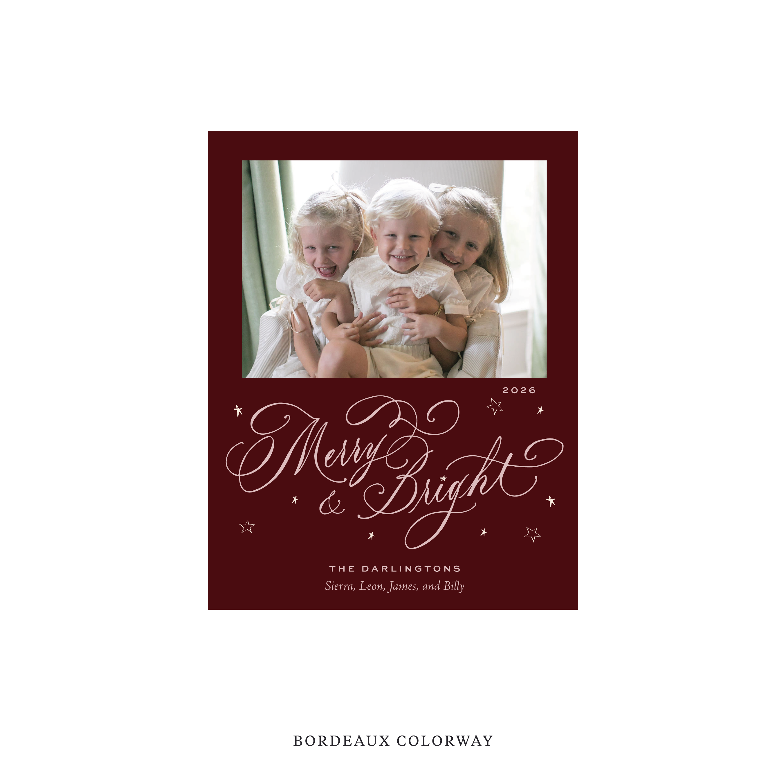Ellington Classic Flat Print Holiday Card, Small