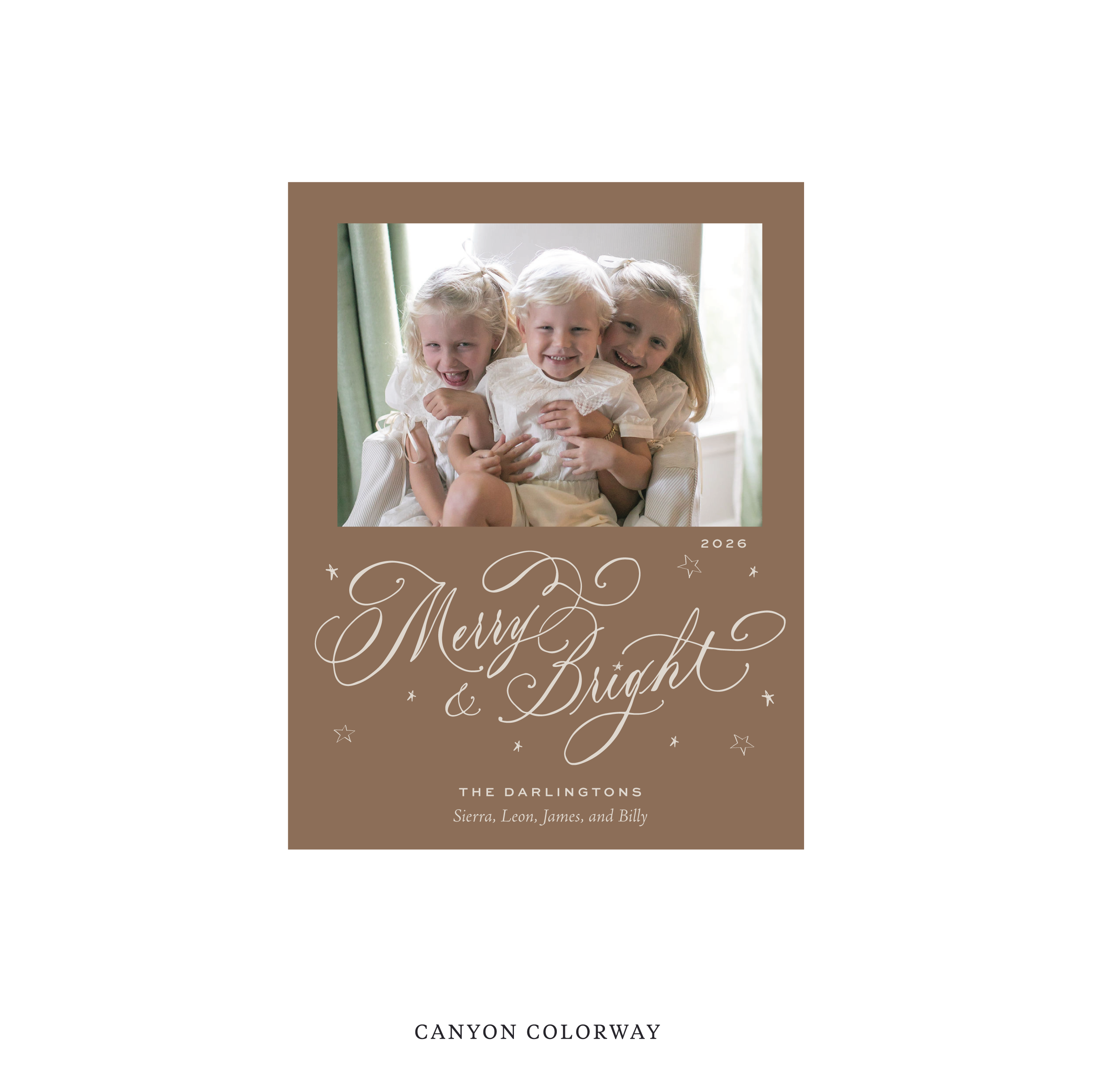 Ellington Classic Flat Print Holiday Card, Small