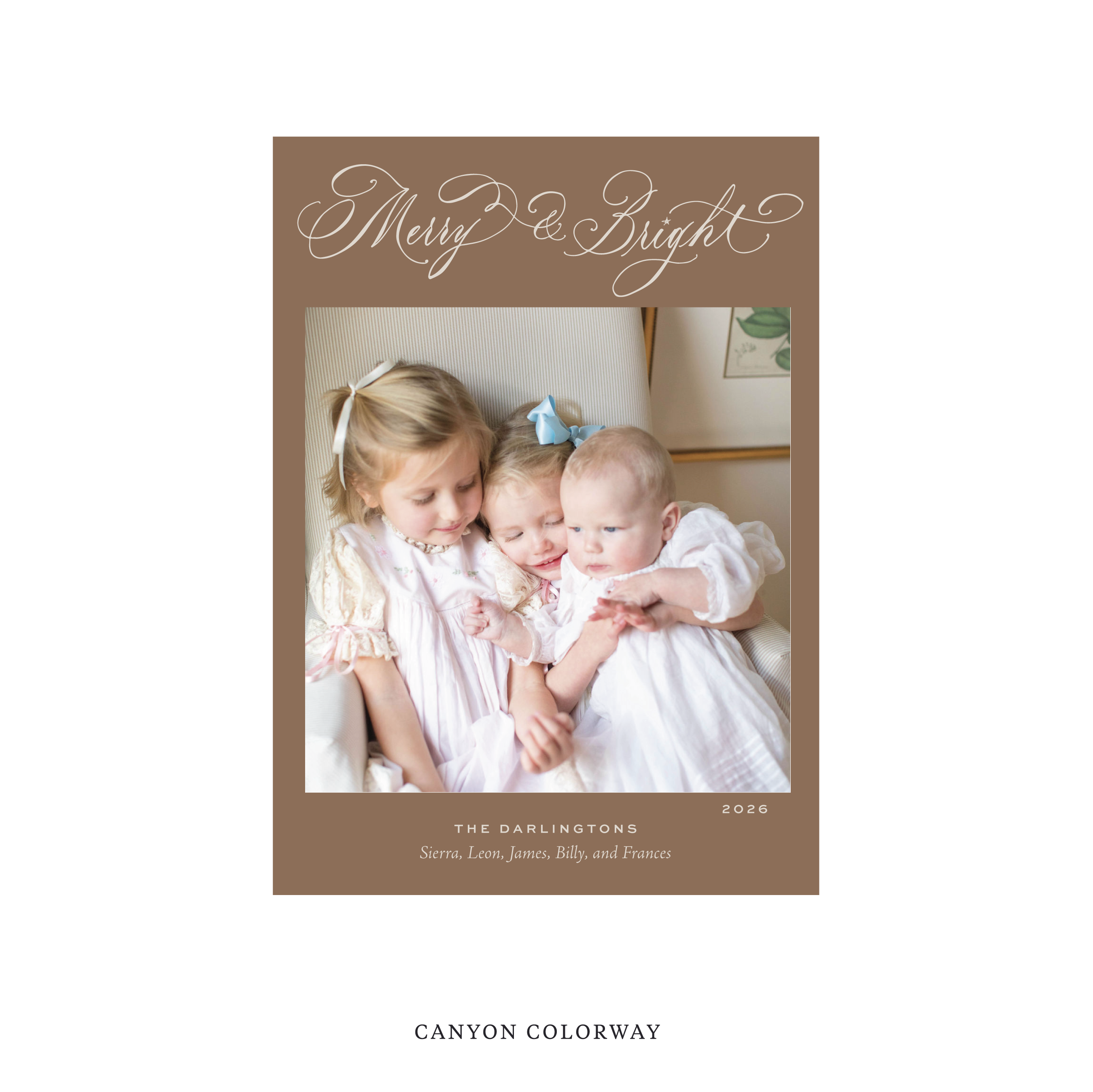 Ellington Classic Flat Print Holiday Card, Medium II