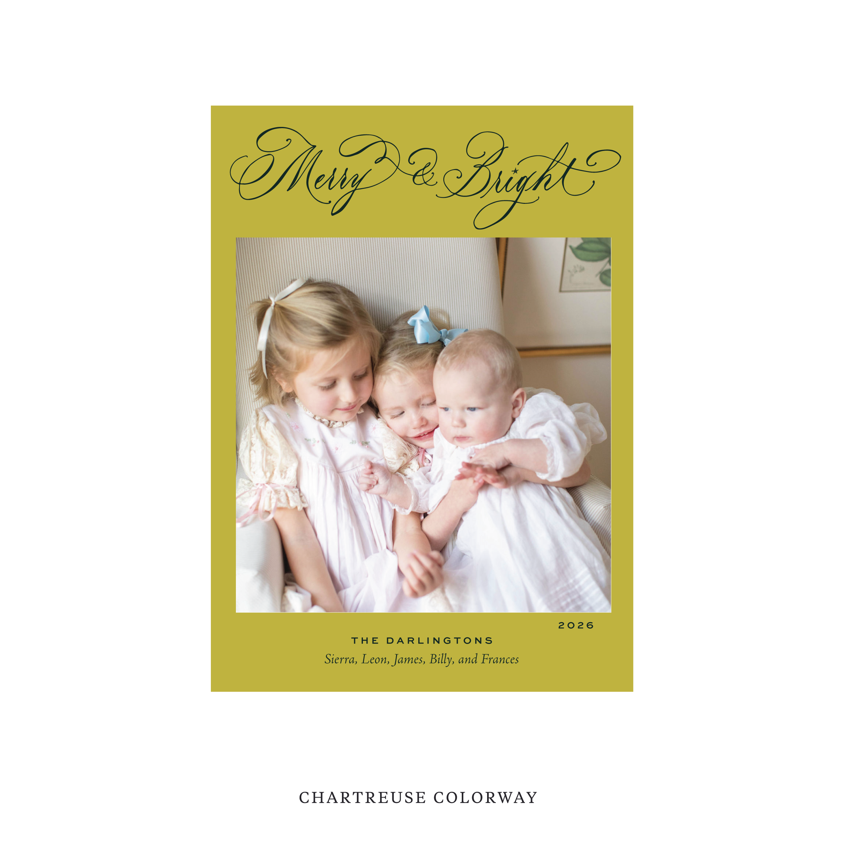 Ellington Classic Flat Print Holiday Card, Medium II