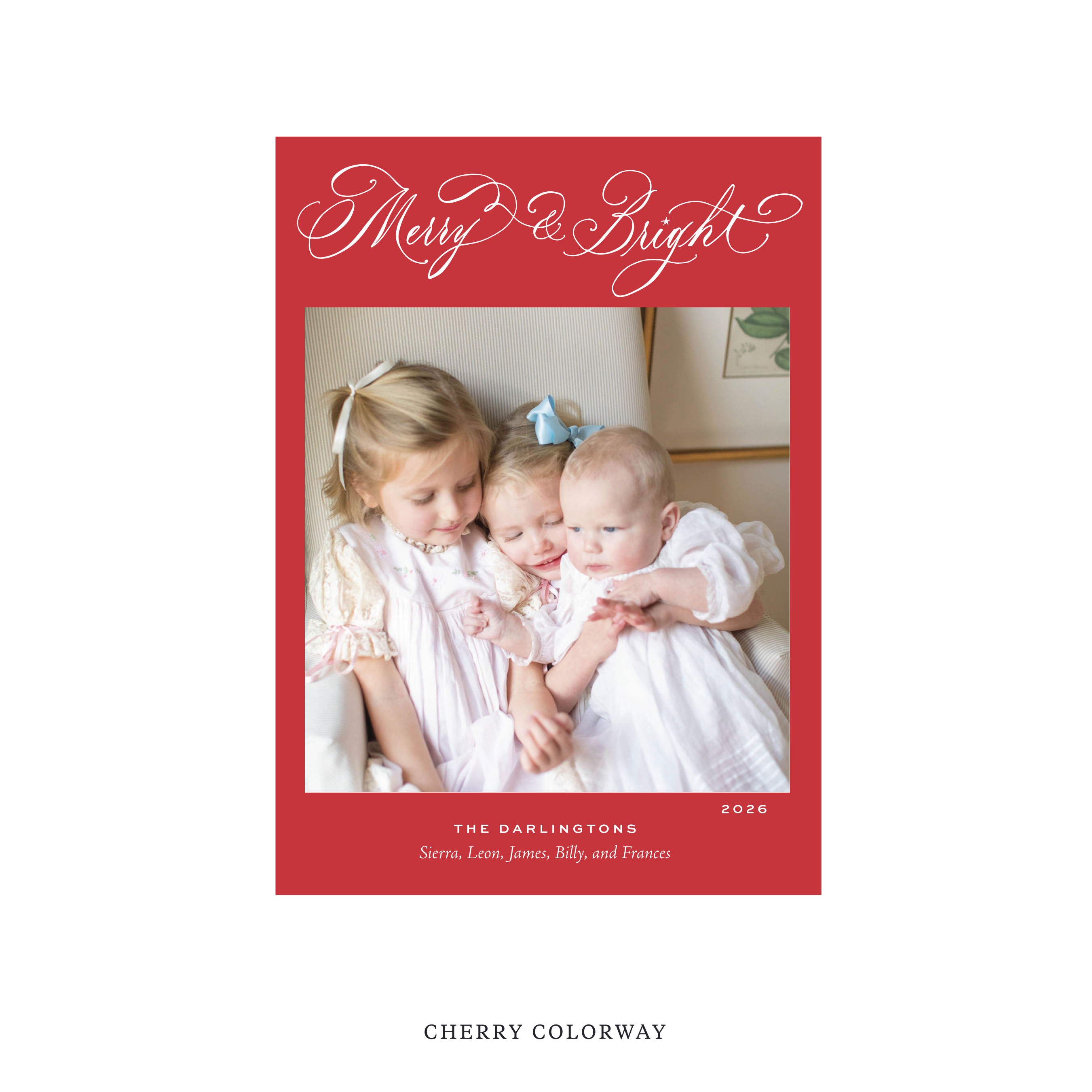 Ellington Classic Flat Print Holiday Card, Medium II