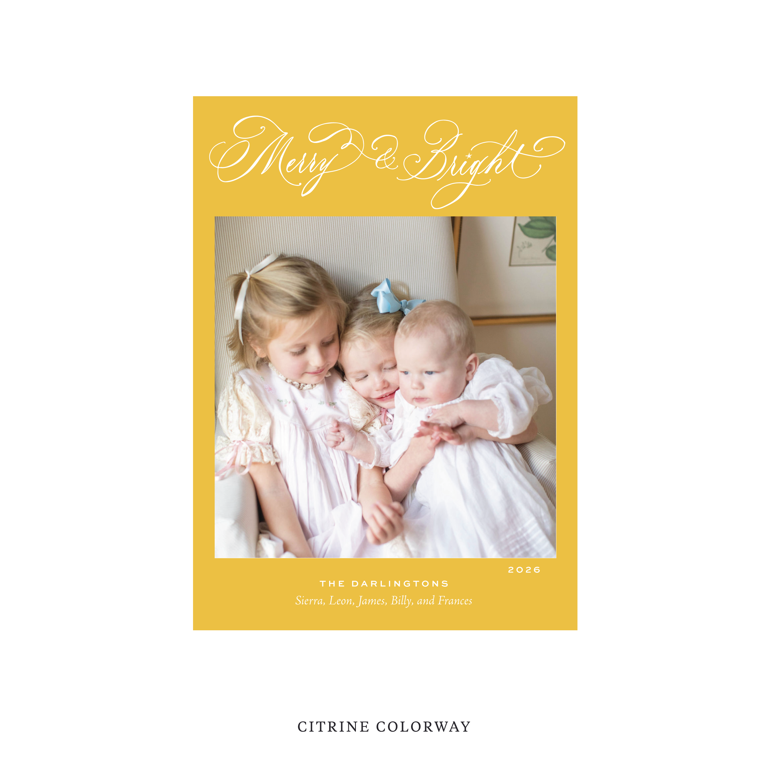 Ellington Classic Flat Print Holiday Card, Medium II