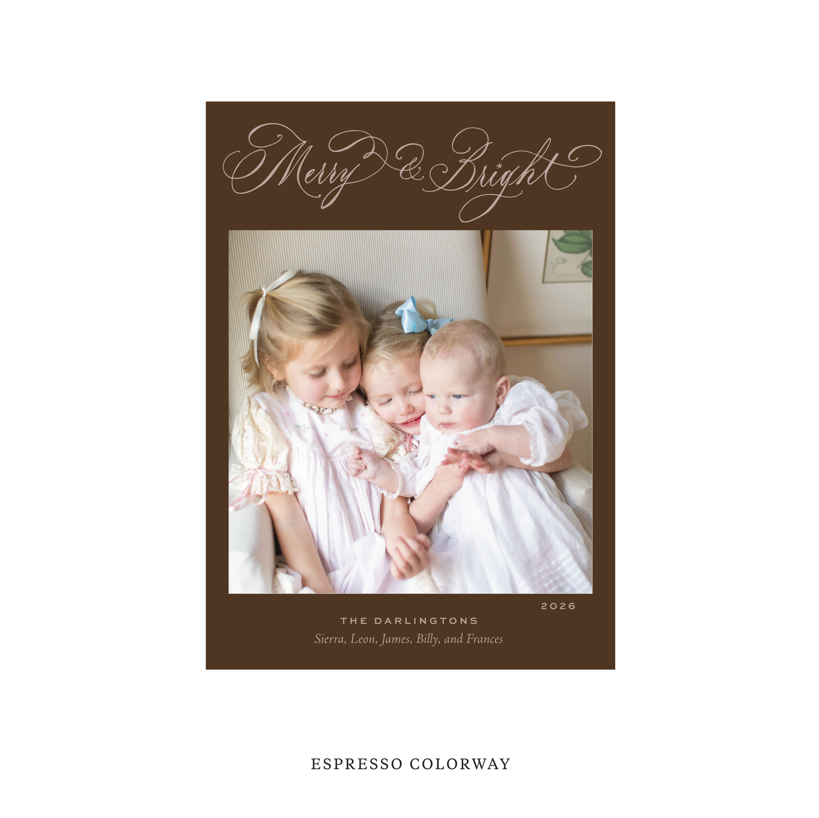 Ellington Classic Flat Print Holiday Card, Medium II