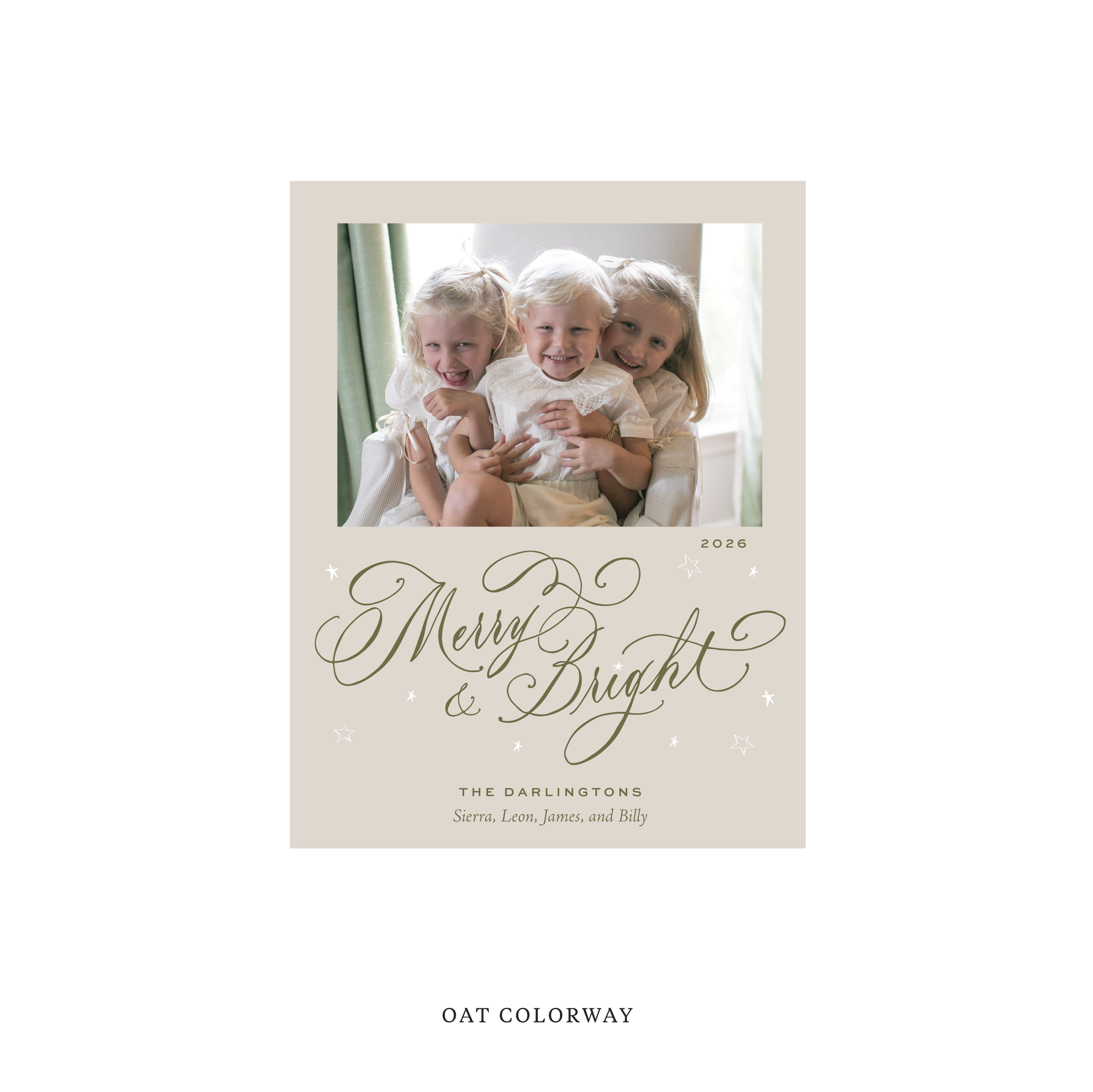 Ellington Classic Flat Print Holiday Card, Small