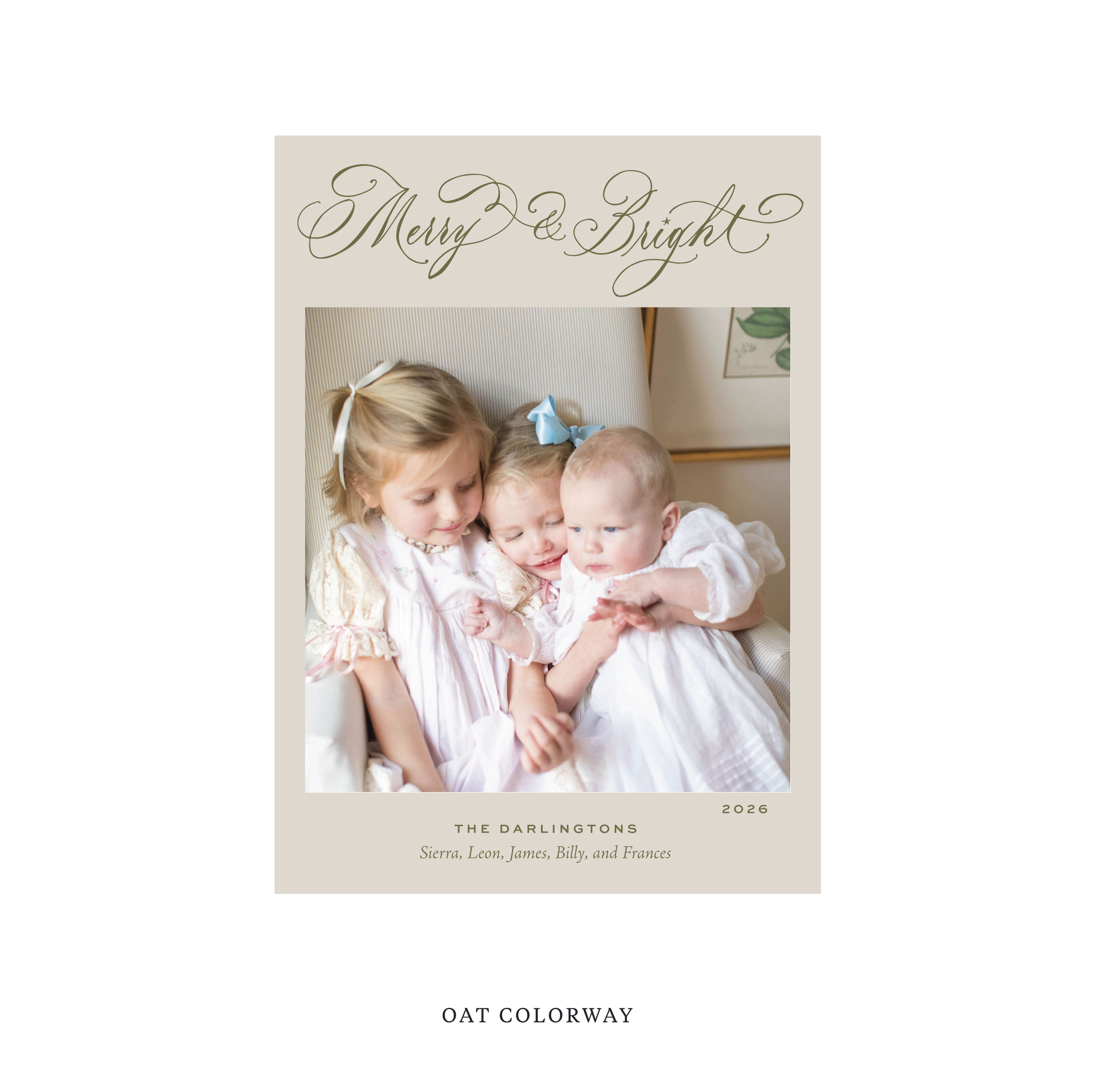 Ellington Classic Flat Print Holiday Card, Medium II