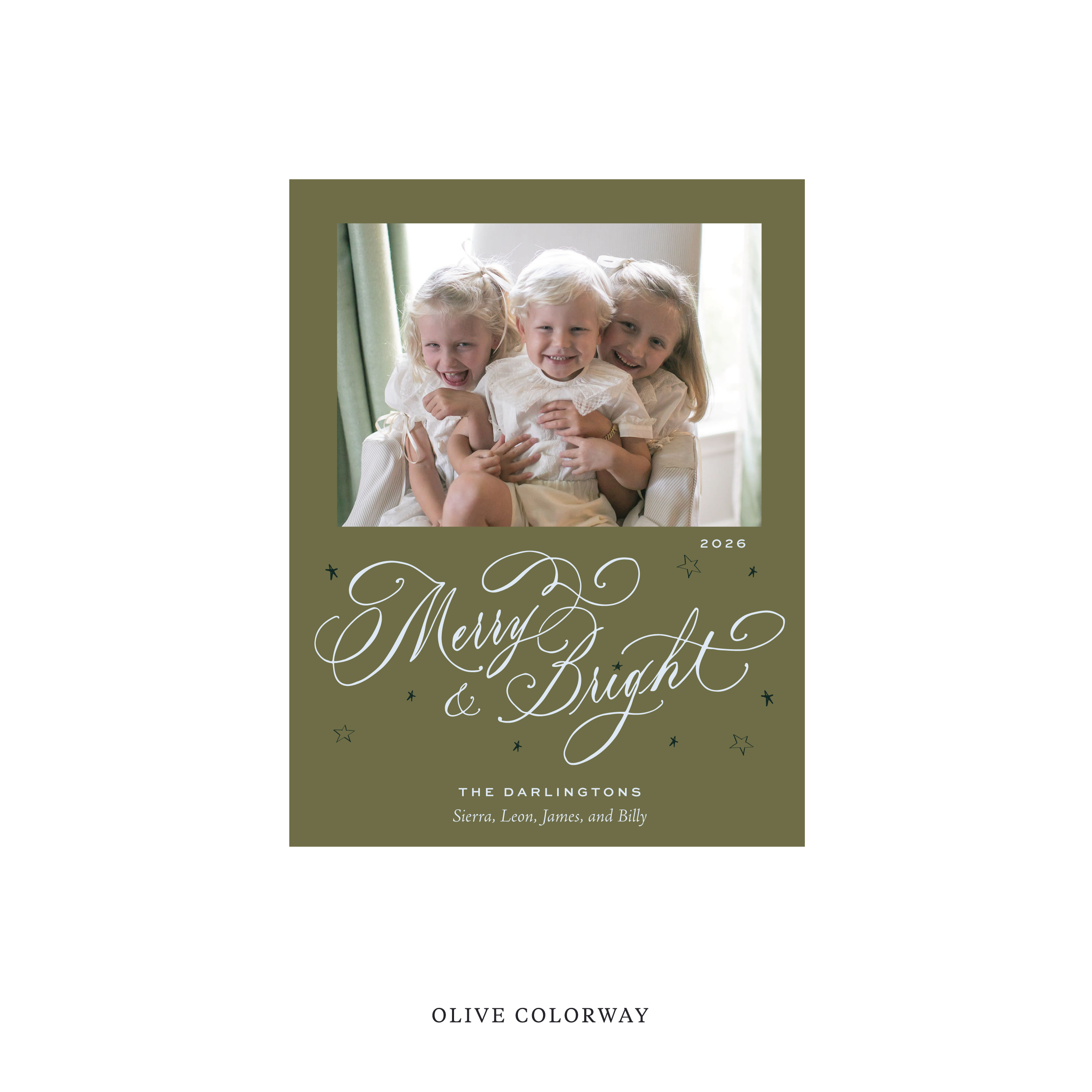 Ellington Classic Flat Print Holiday Card, Small