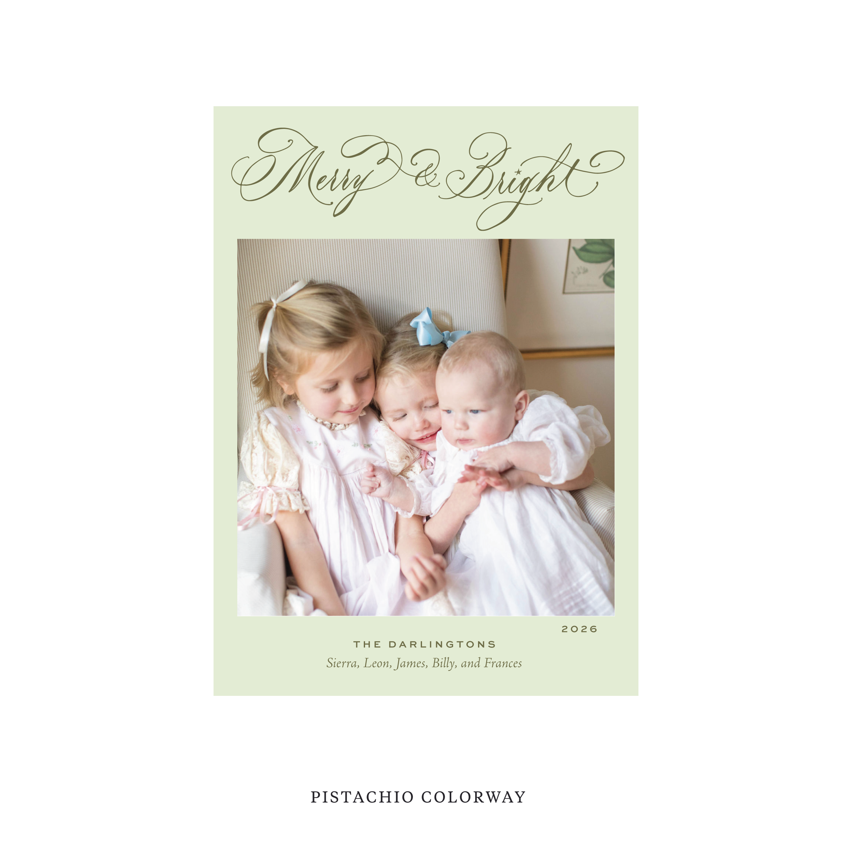 Ellington Classic Flat Print Holiday Card, Medium II
