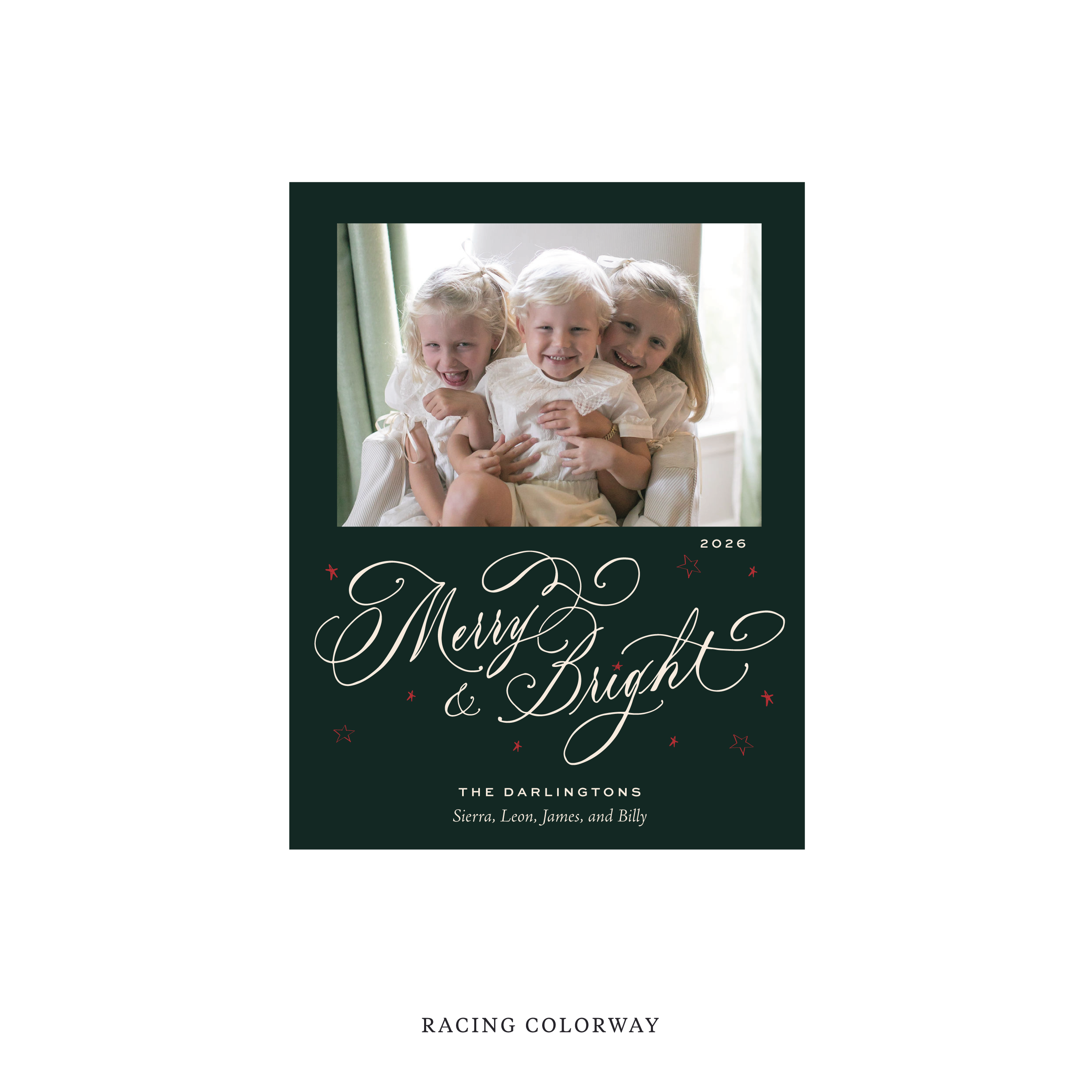 Ellington Classic Flat Print Holiday Card, Small