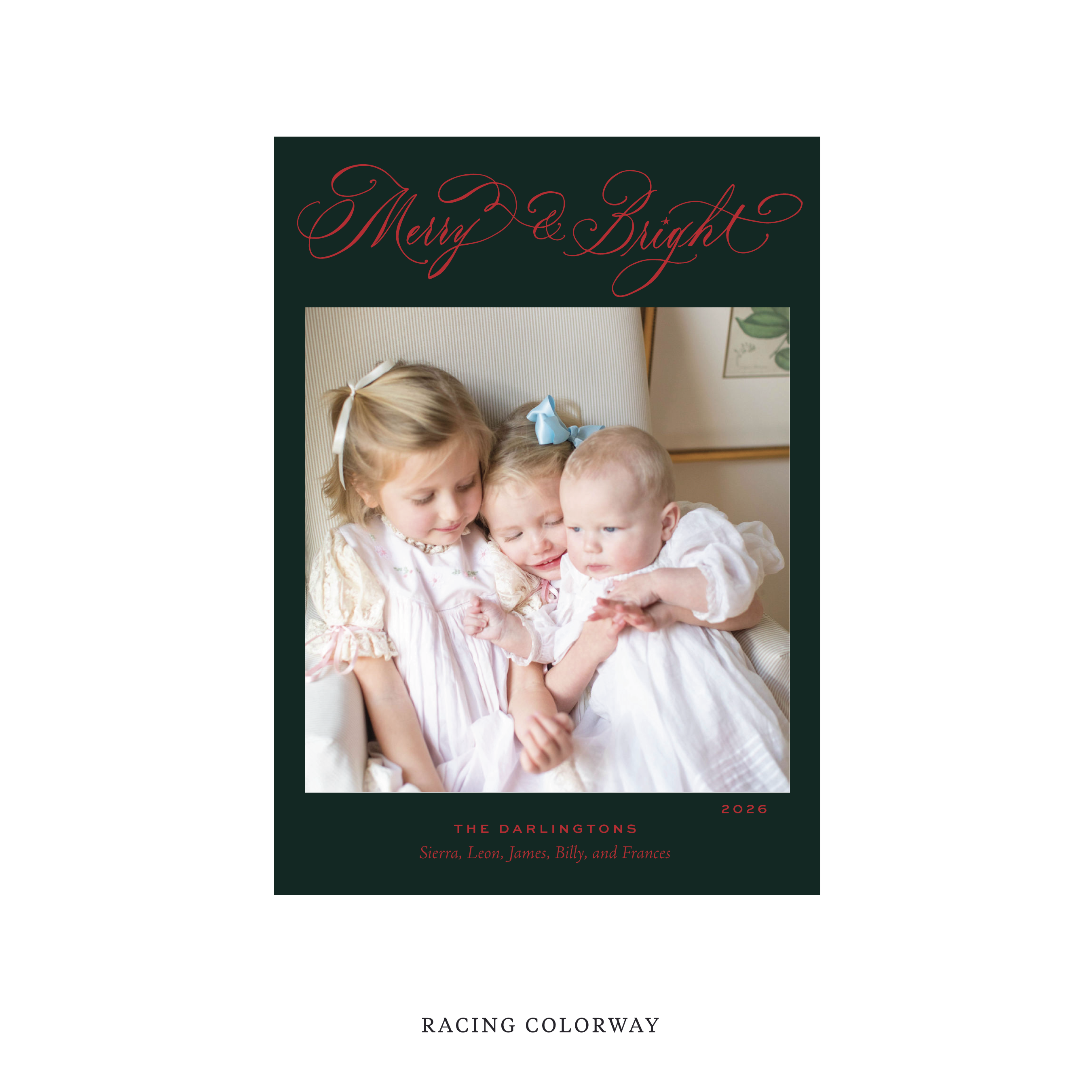 Ellington Classic Flat Print Holiday Card, Medium II