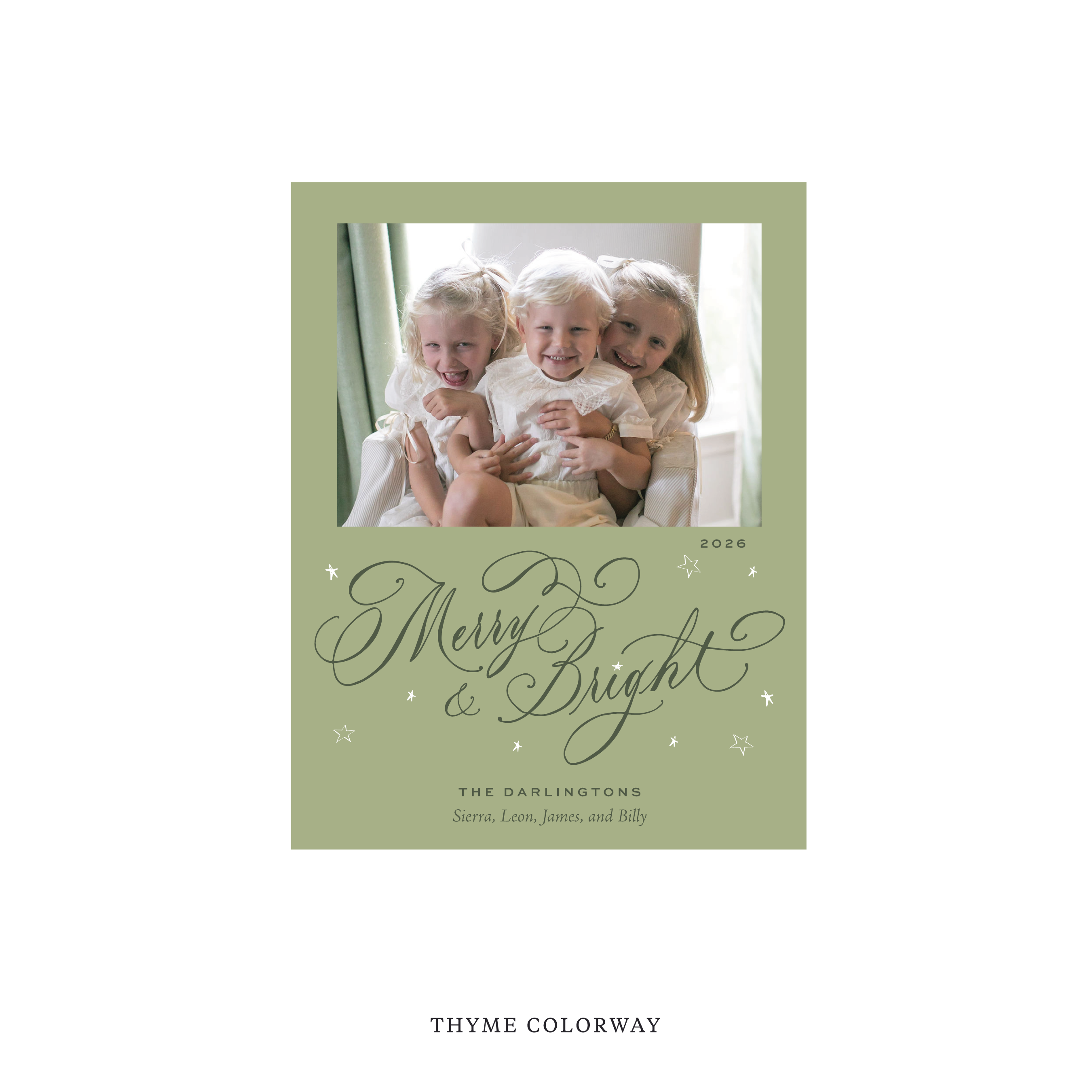 Ellington Classic Flat Print Holiday Card, Small