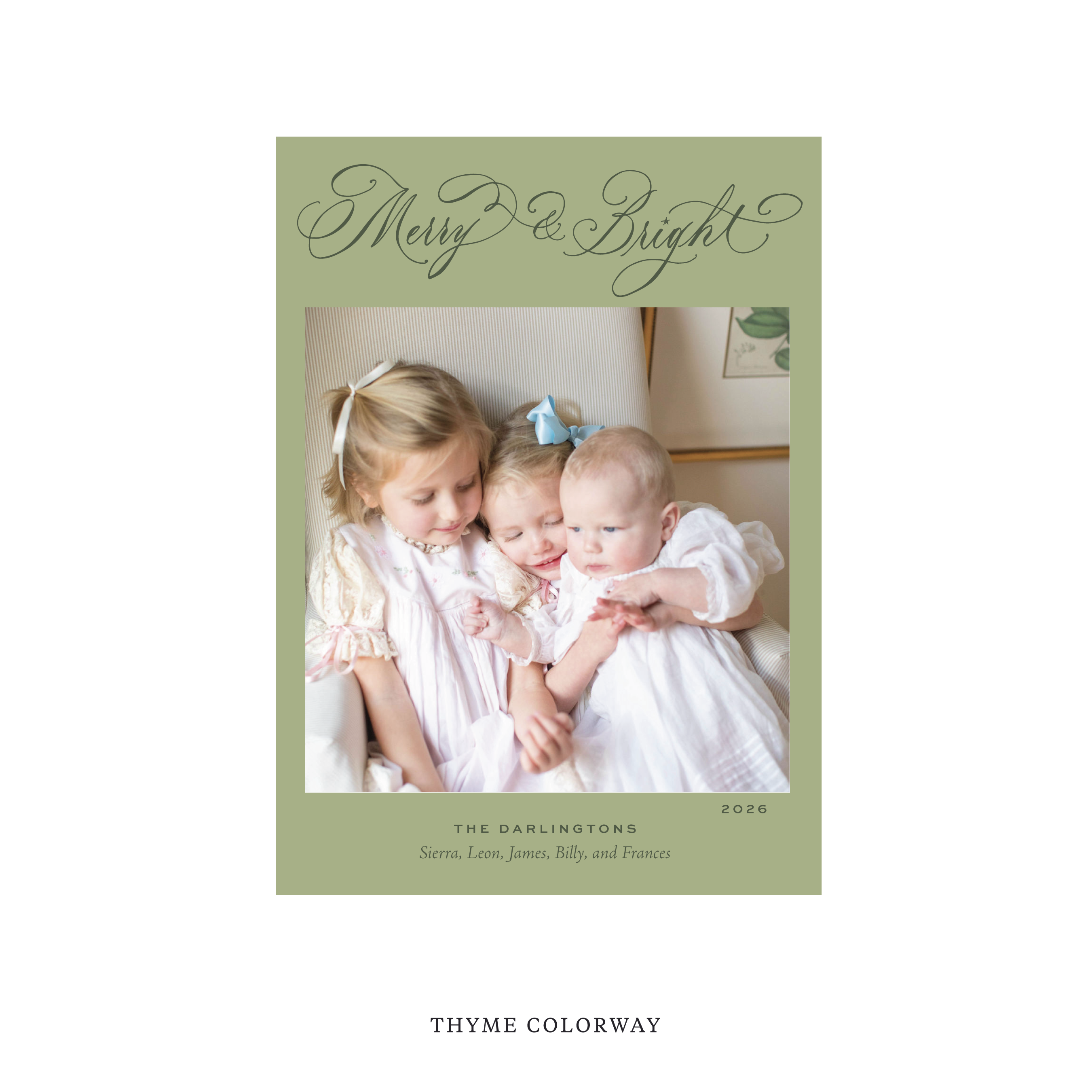 Ellington Classic Flat Print Holiday Card, Medium II