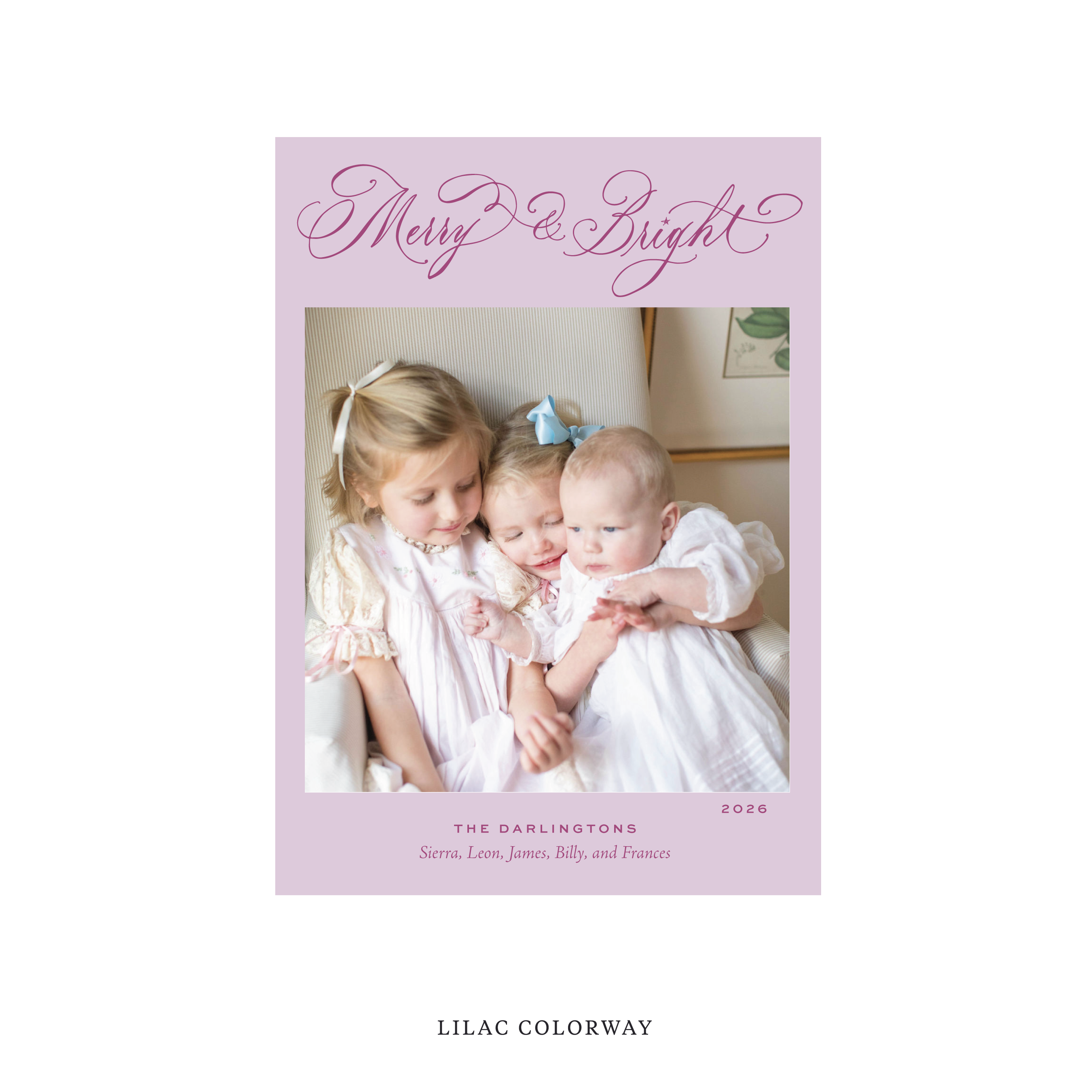 Ellington Classic Flat Print Holiday Card, Medium II