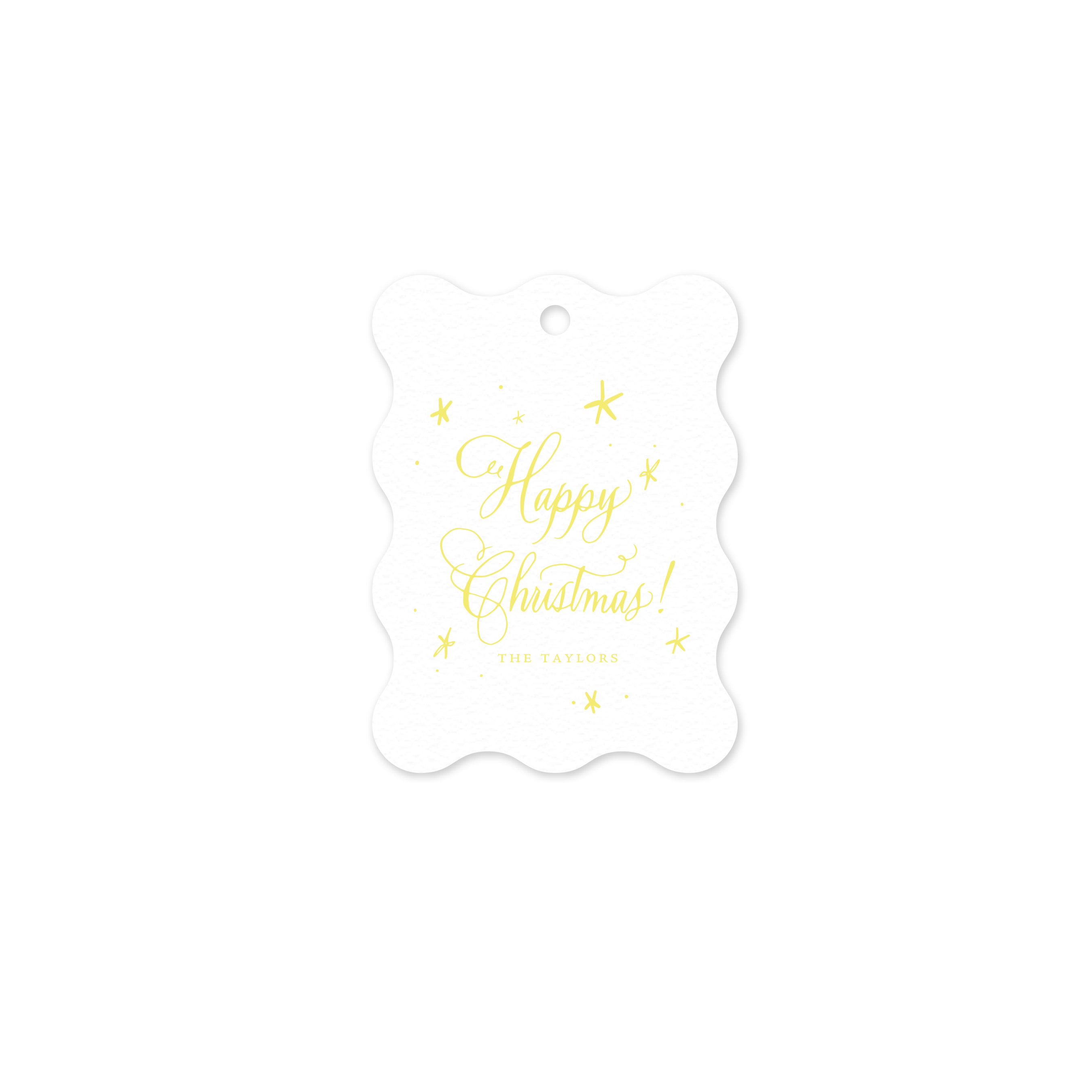 Davenport 1 Color Letterpress Tag - Wavy