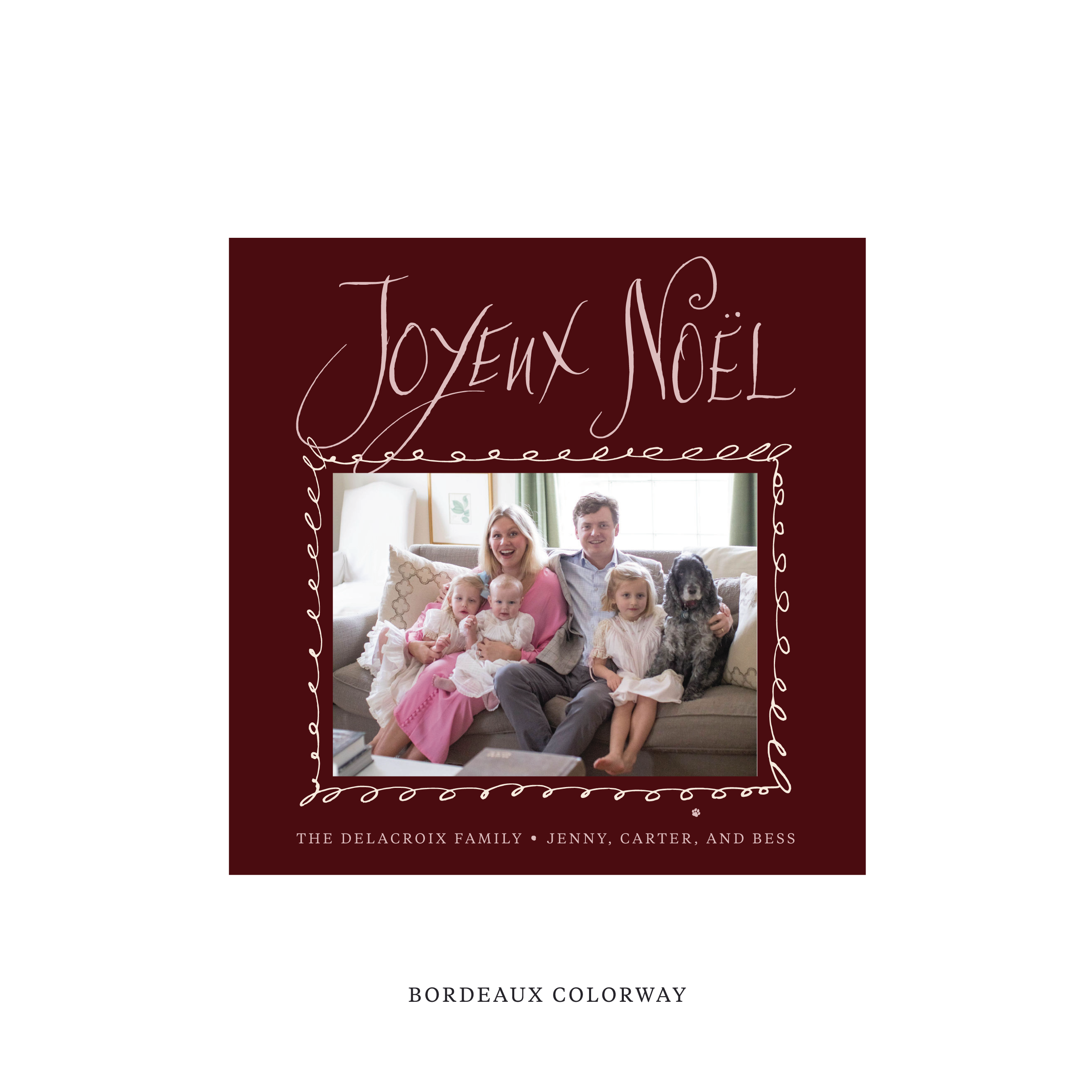 Dorsett Classic Flat Print Holiday Card, Square