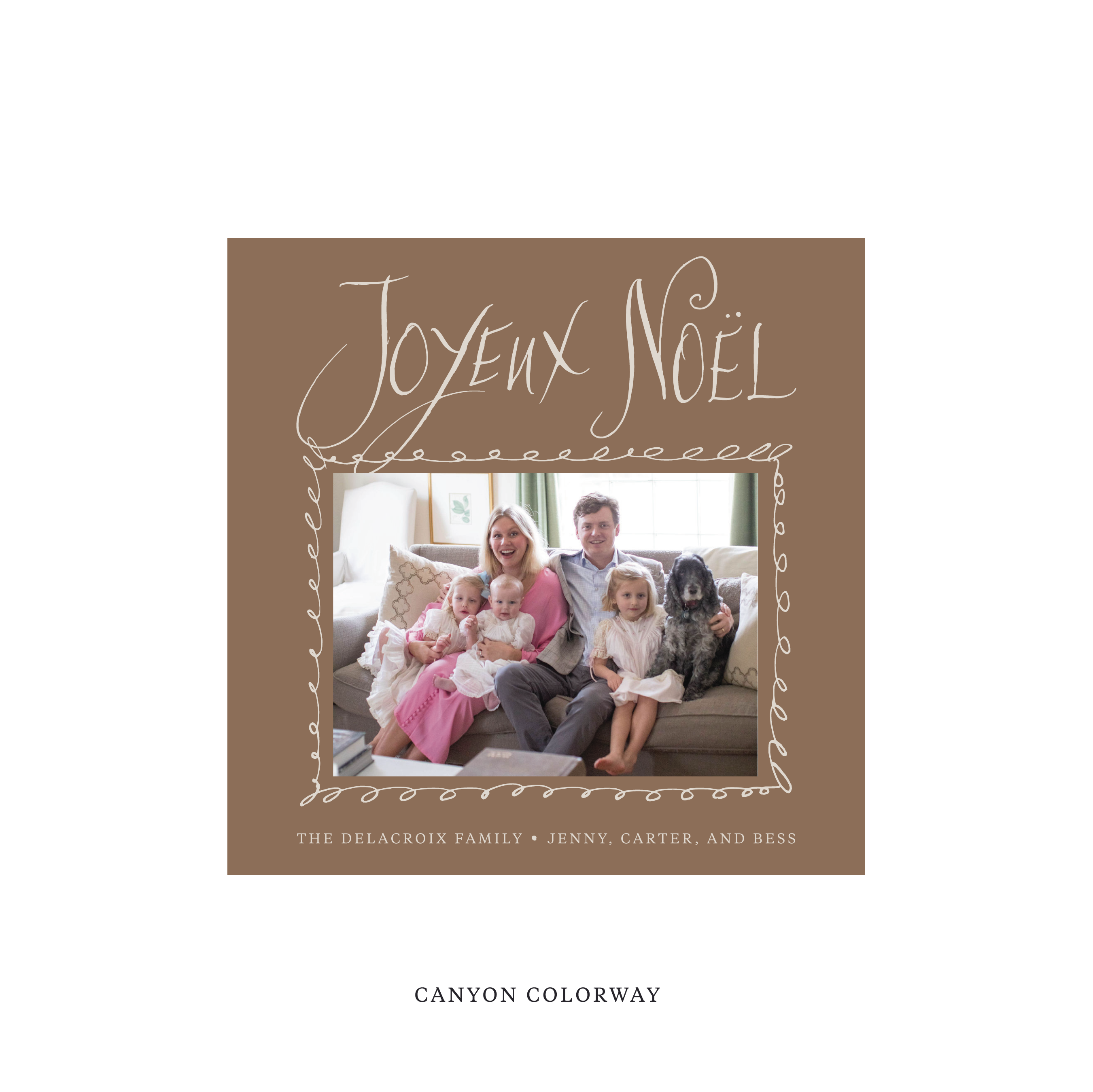 Dorsett Classic Flat Print Holiday Card, Square