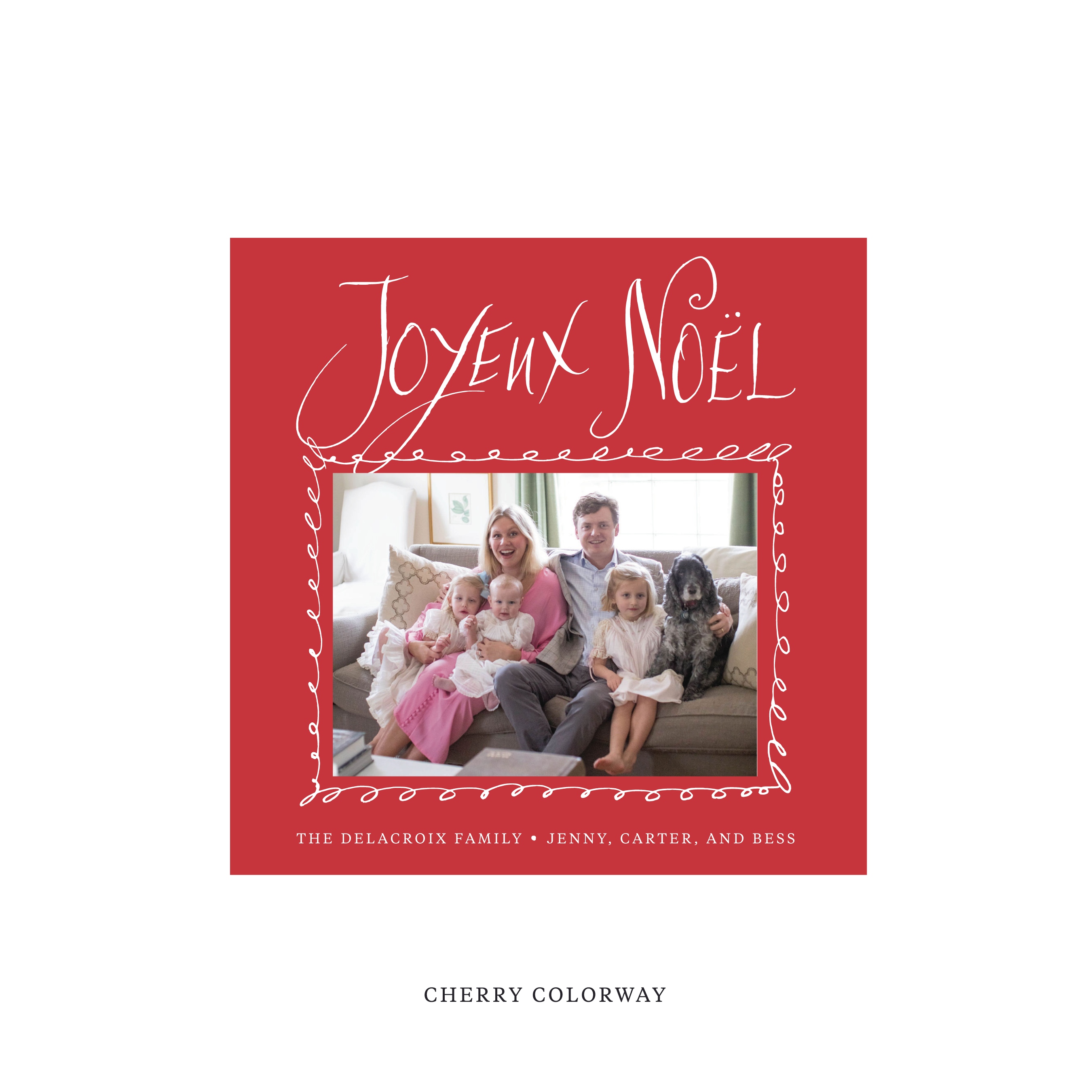Dorsett Classic Flat Print Holiday Card, Square