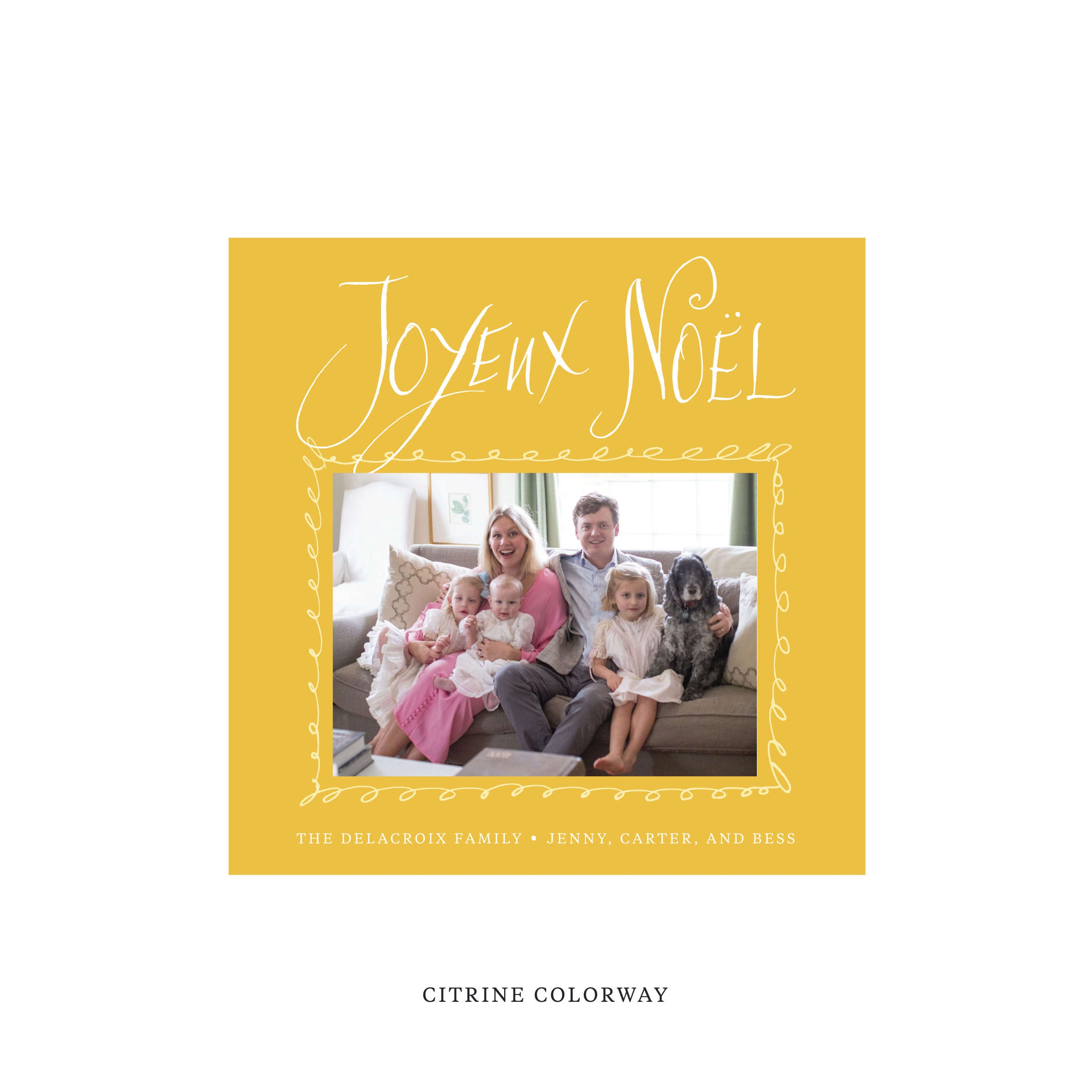 Dorsett Classic Flat Print Holiday Card, Square