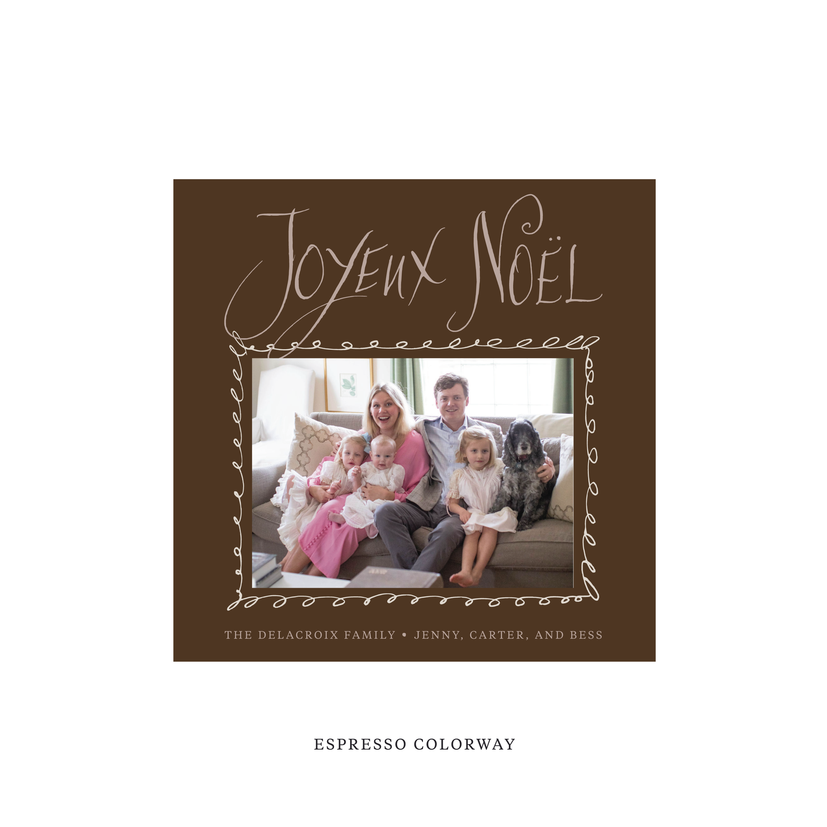 Dorsett Classic Flat Print Holiday Card, Square
