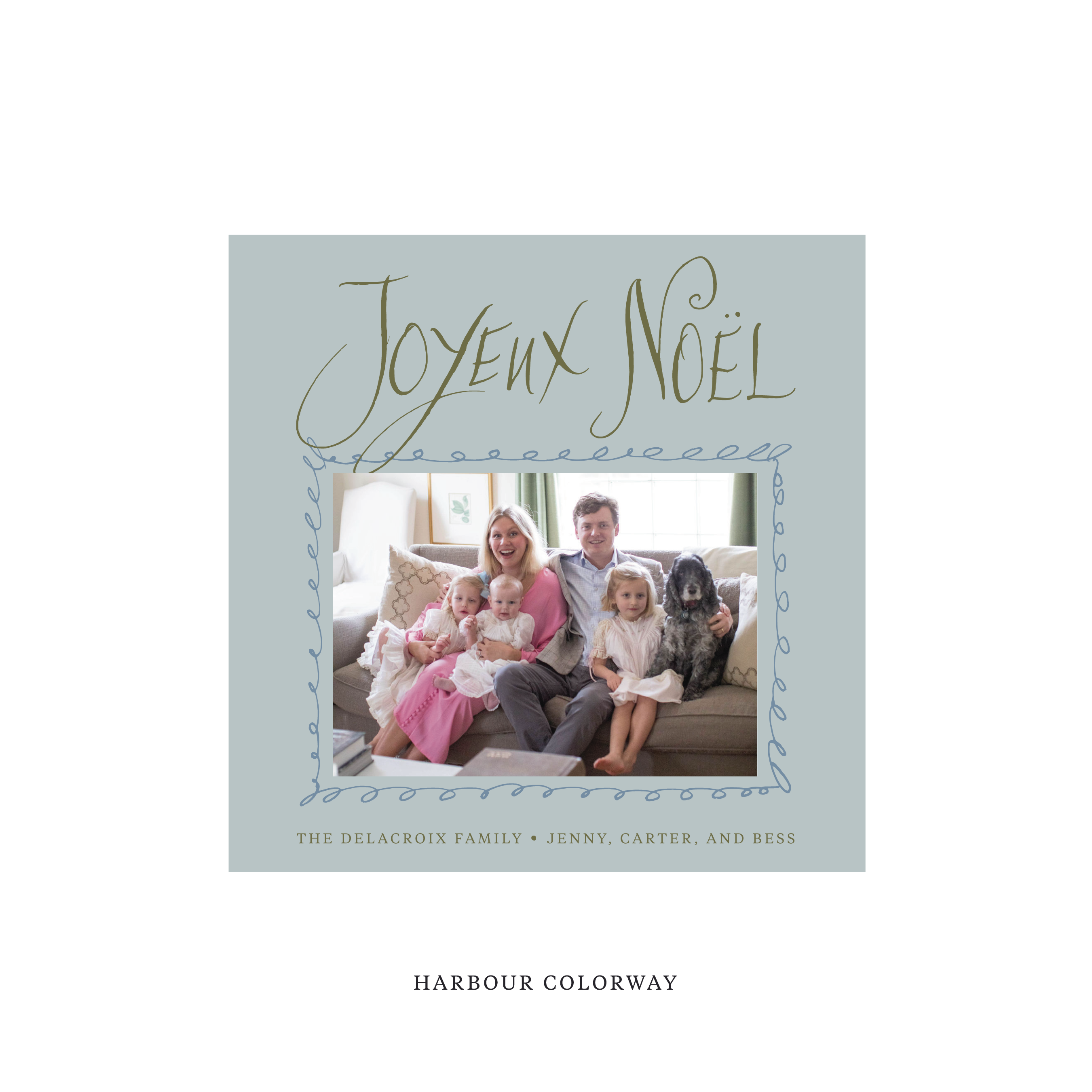 Dorsett Classic Flat Print Holiday Card, Square