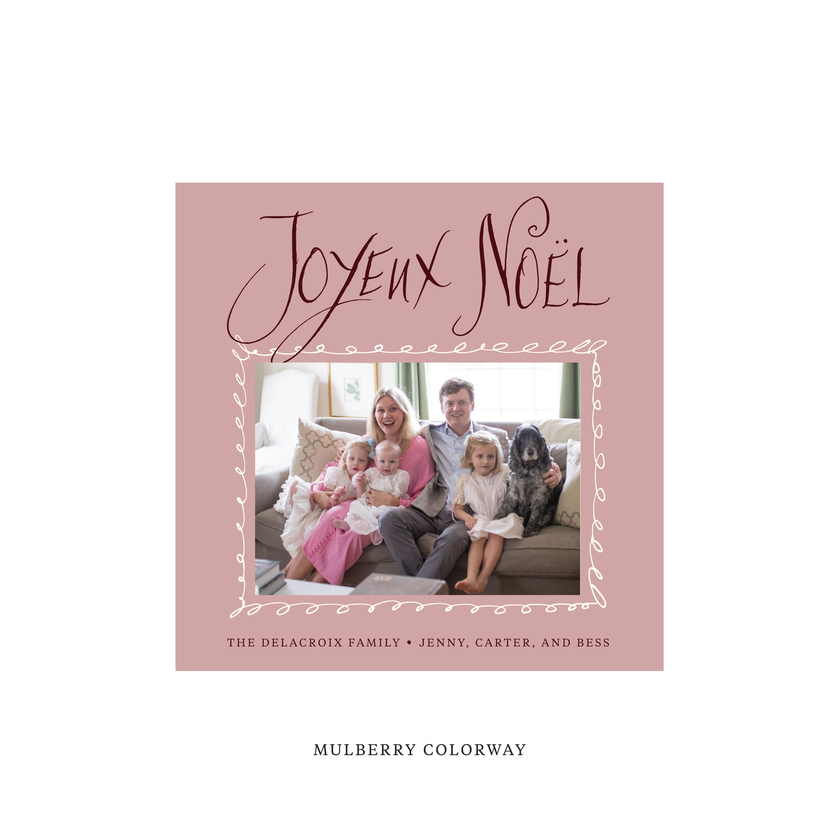 Dorsett Classic Flat Print Holiday Card, Square