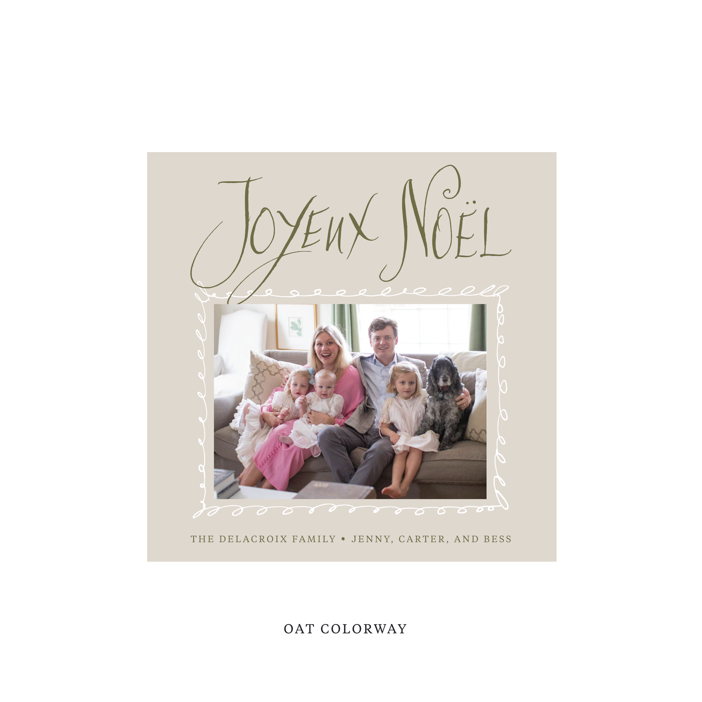 Dorsett Classic Flat Print Holiday Card, Square