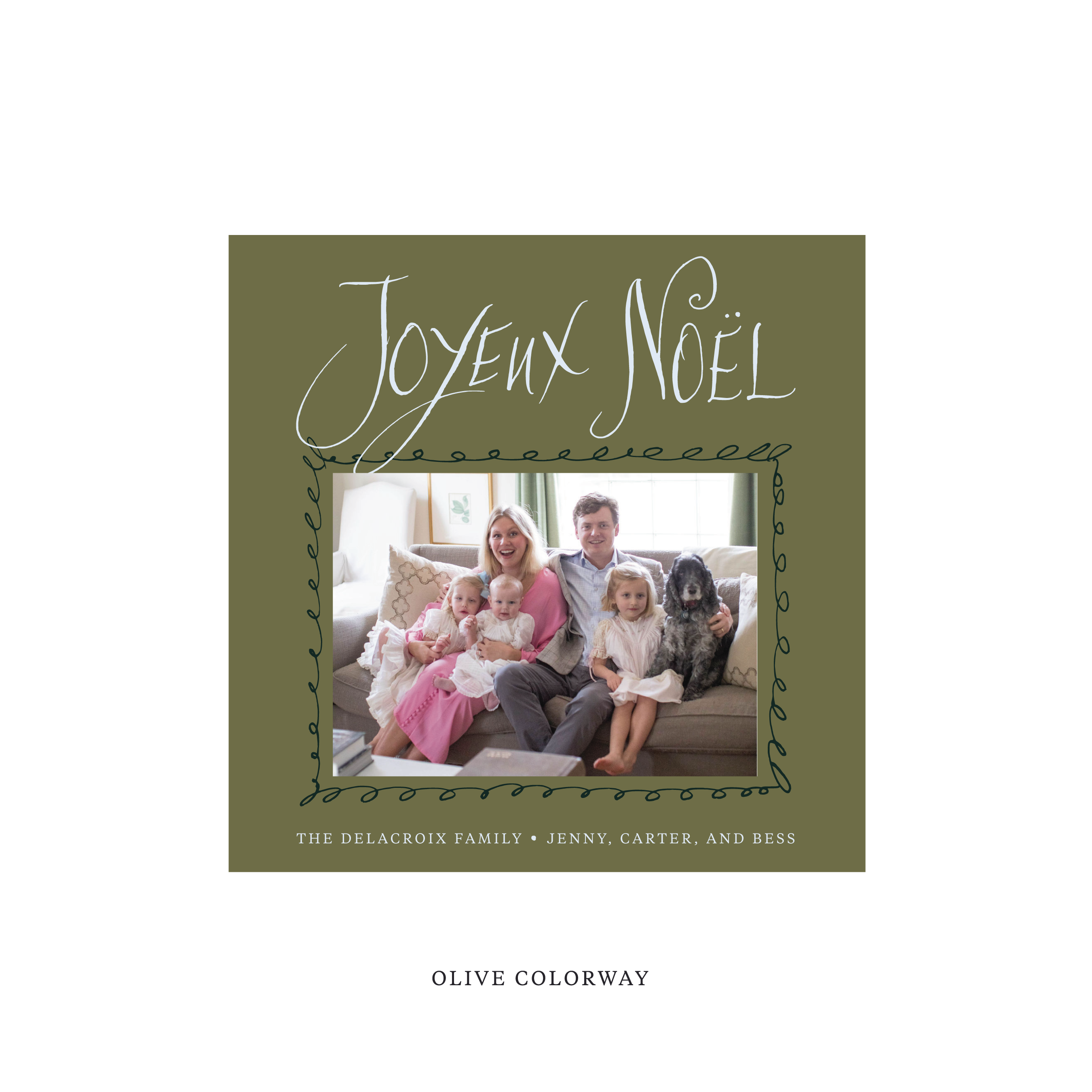 Dorsett Classic Flat Print Holiday Card, Square
