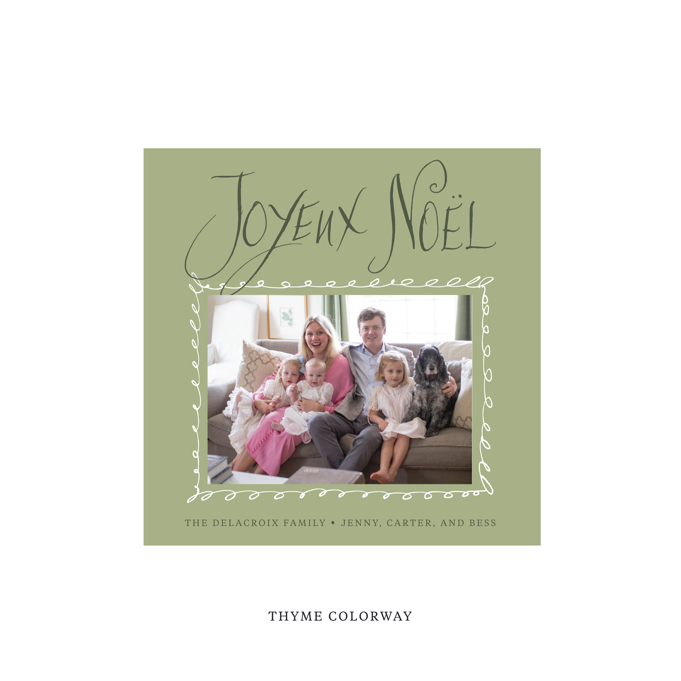 Dorsett Classic Flat Print Holiday Card, Square