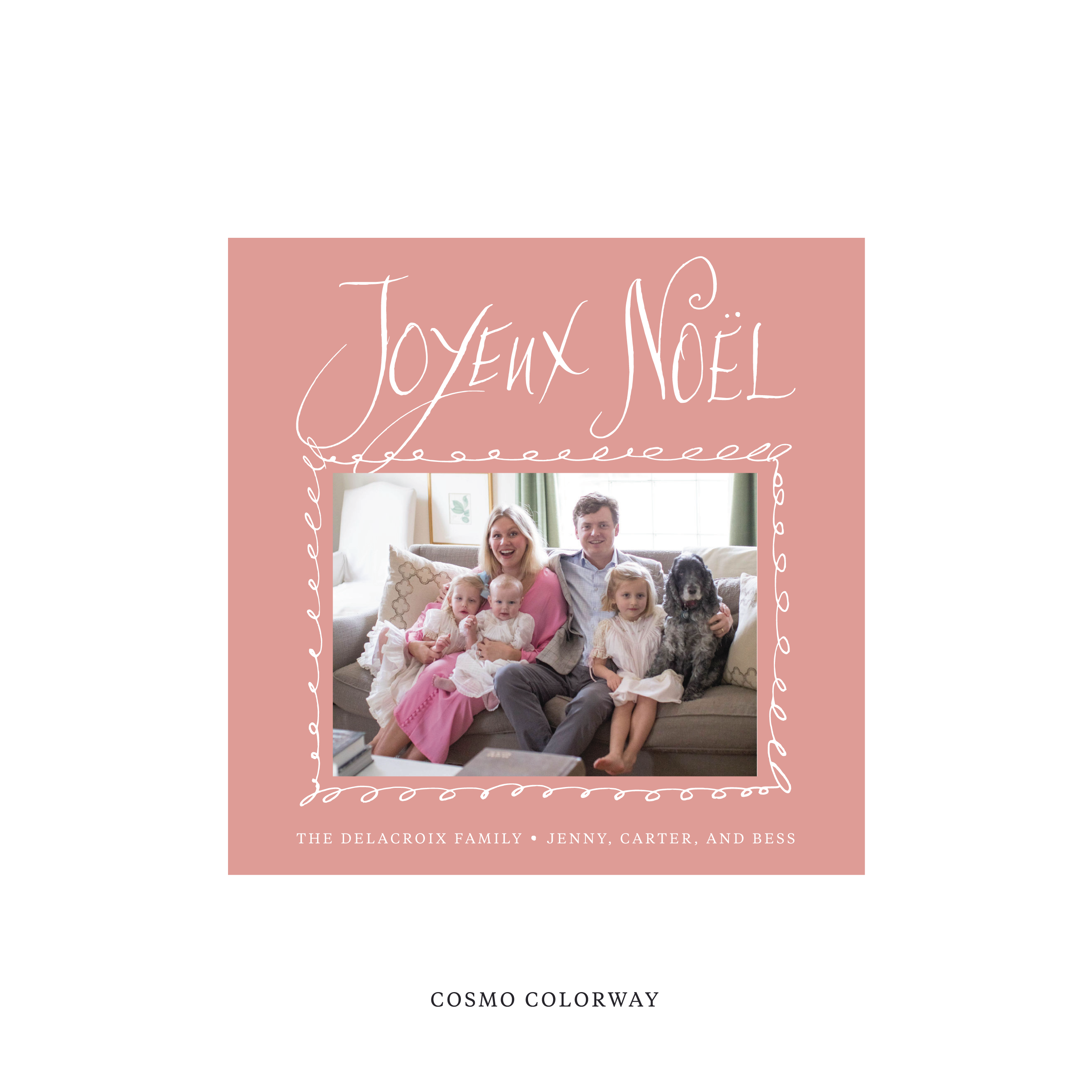 Dorsett Classic Flat Print Holiday Card, Square