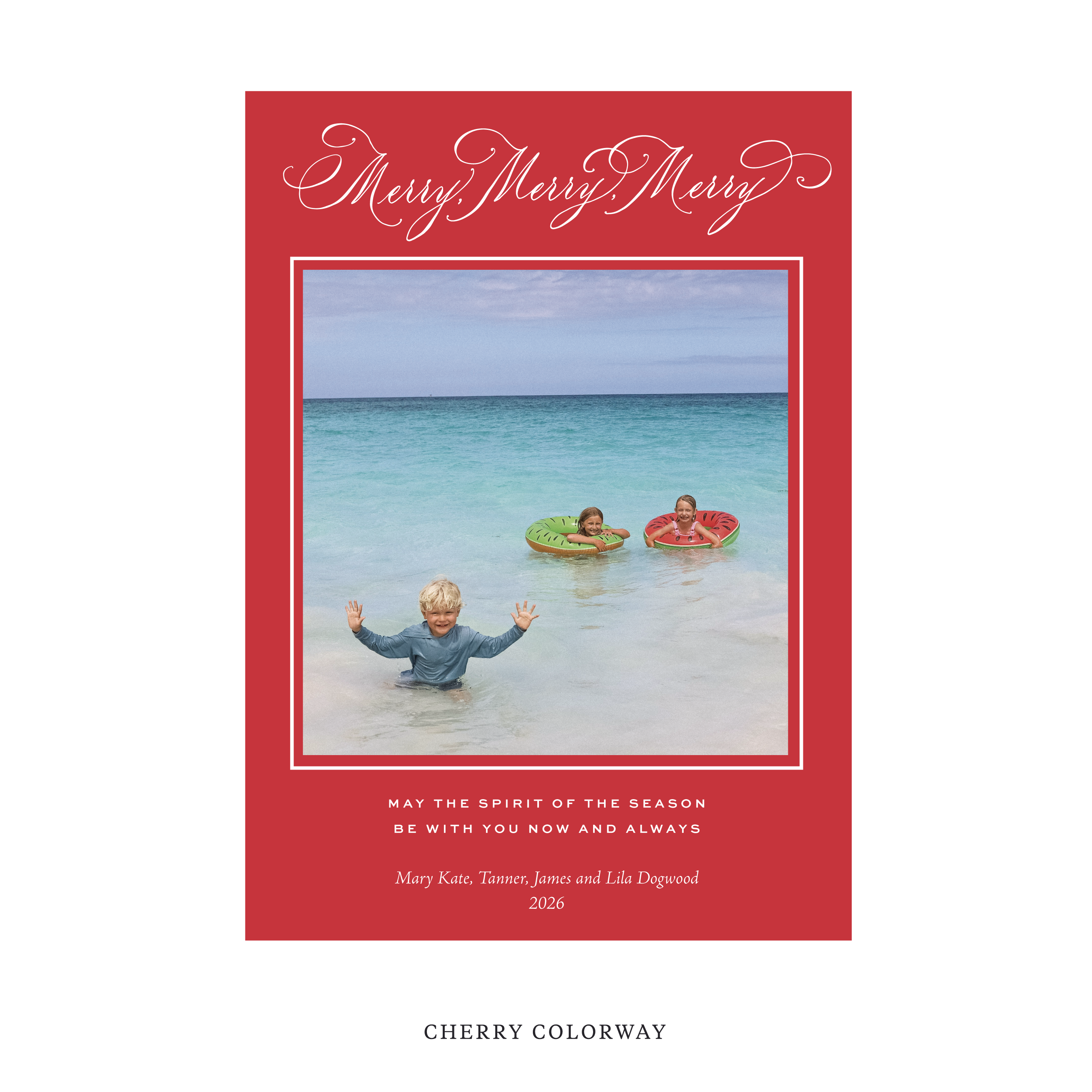 Ludlow Classic Flat Print Holiday Card, Large