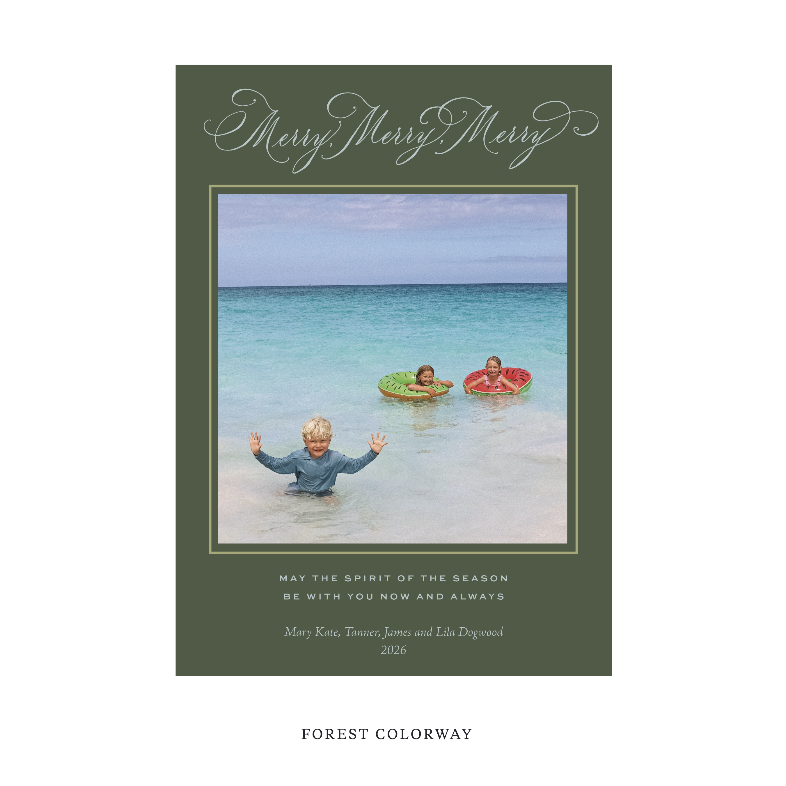 Ludlow Classic Flat Print Holiday Card, Large
