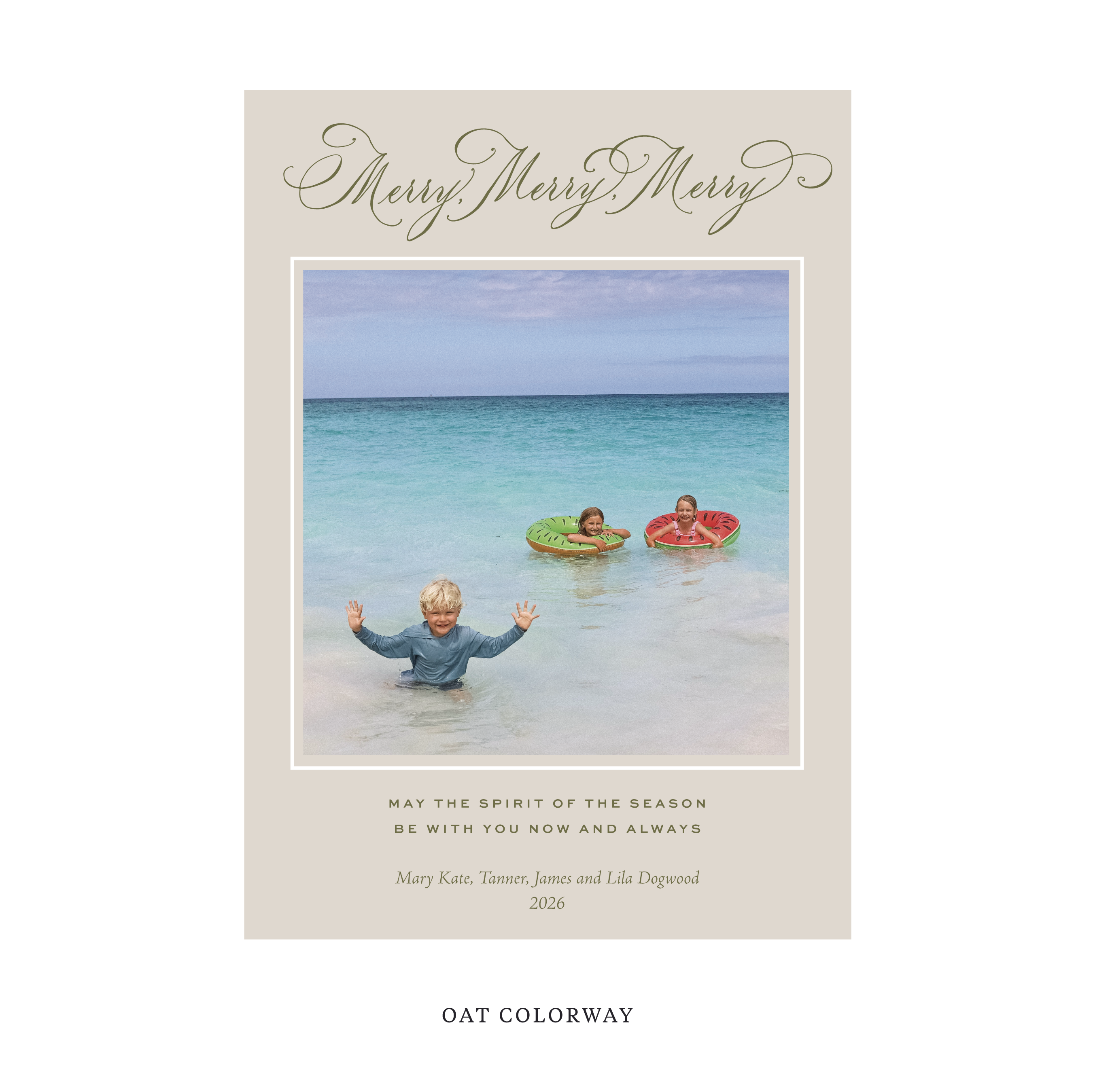 Ludlow Classic Flat Print Holiday Card, Large