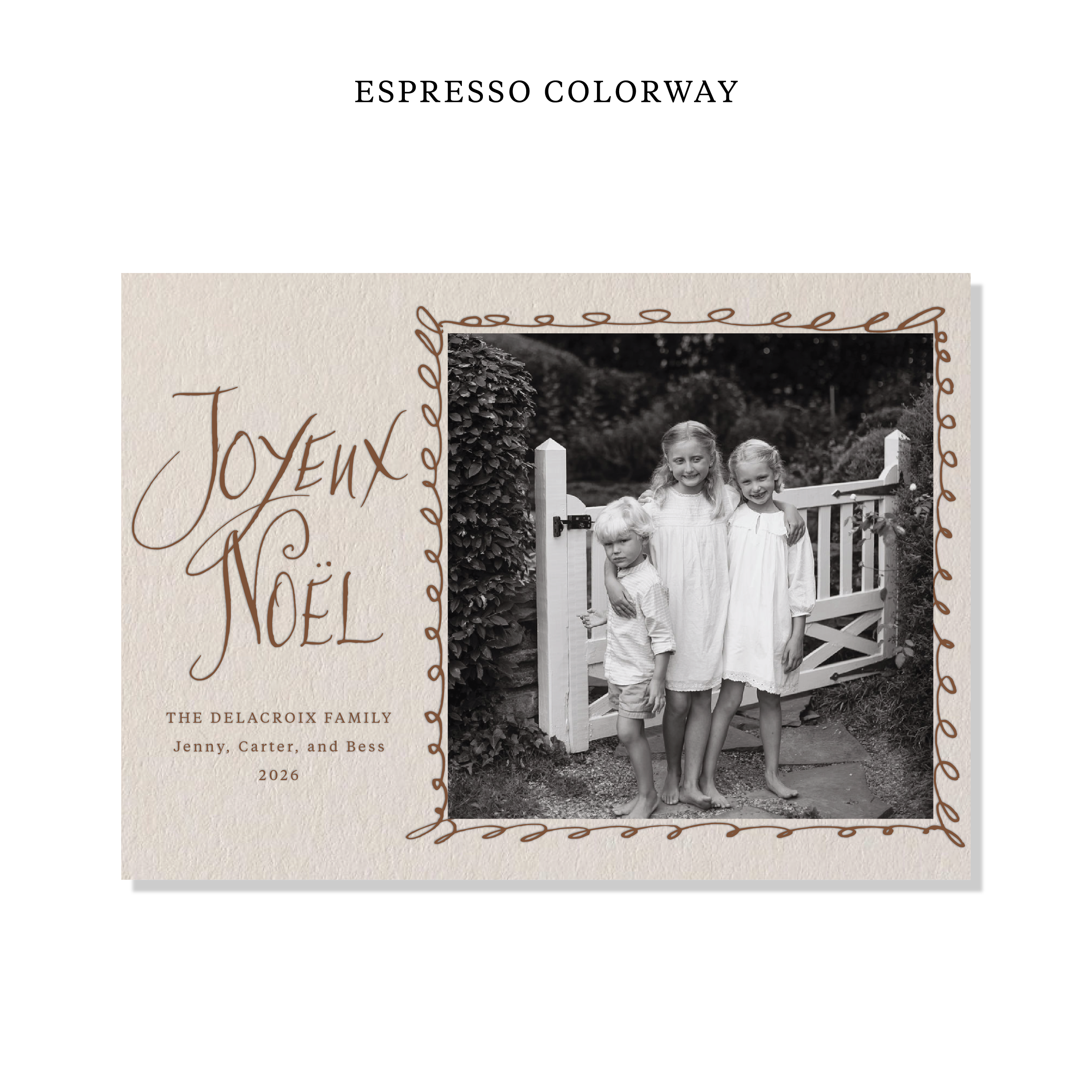 Dorsett Letterpress Holiday Card, Large (Colored Paper)