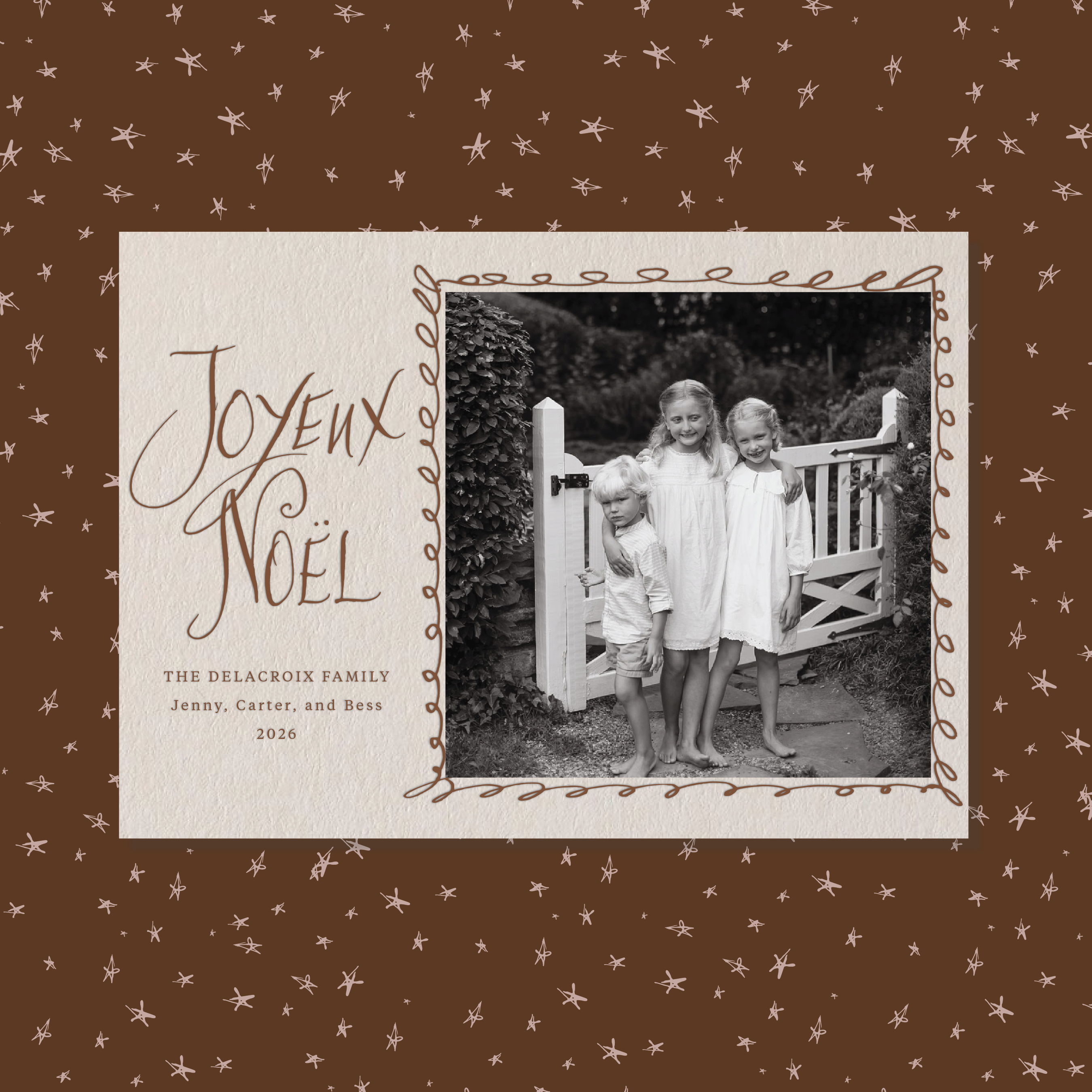 Dorsett Letterpress Holiday Card, Large (Colored Paper)