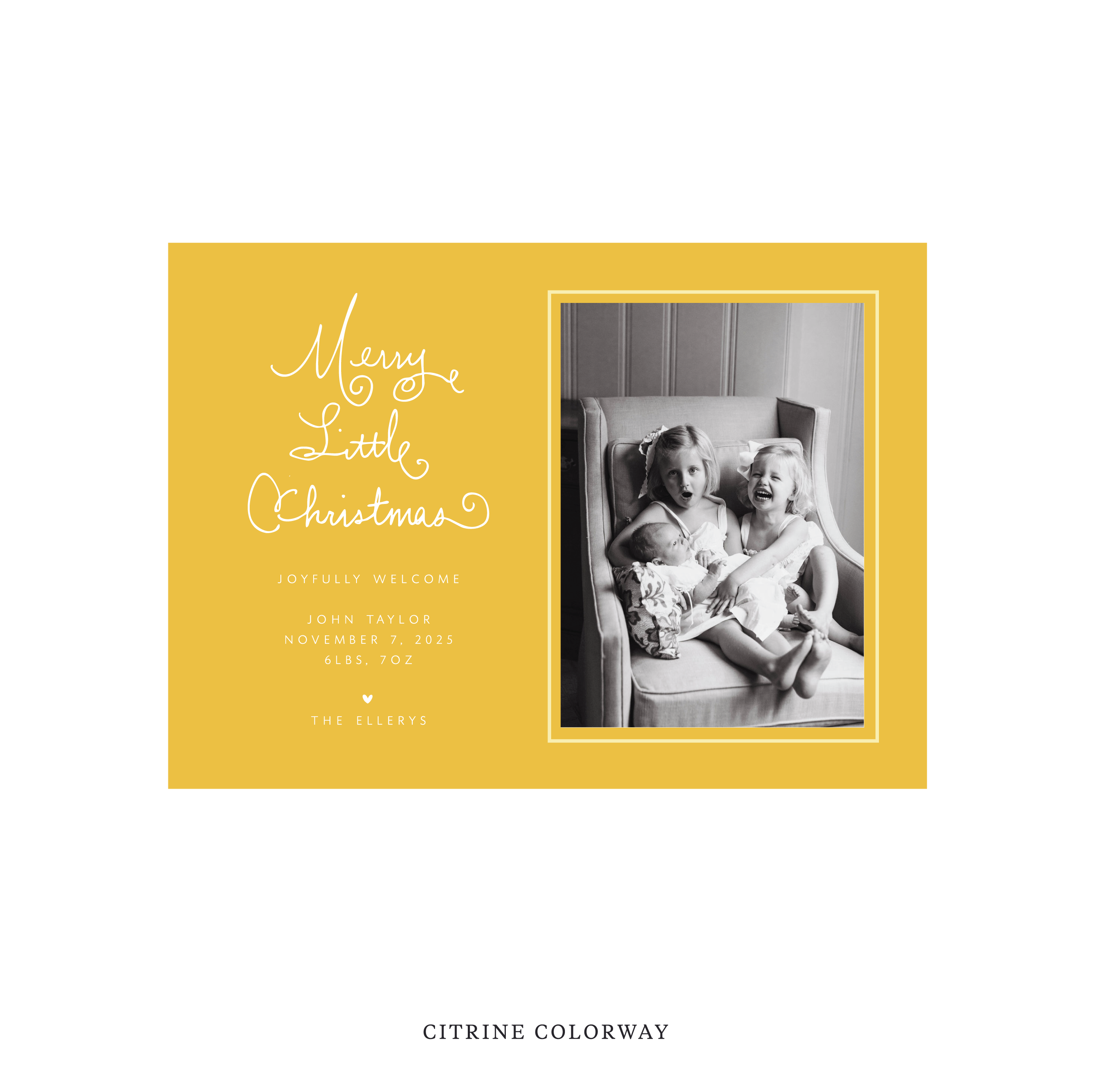 Henley Classic Flat Print Holiday Card, Birth Announcement Medium
