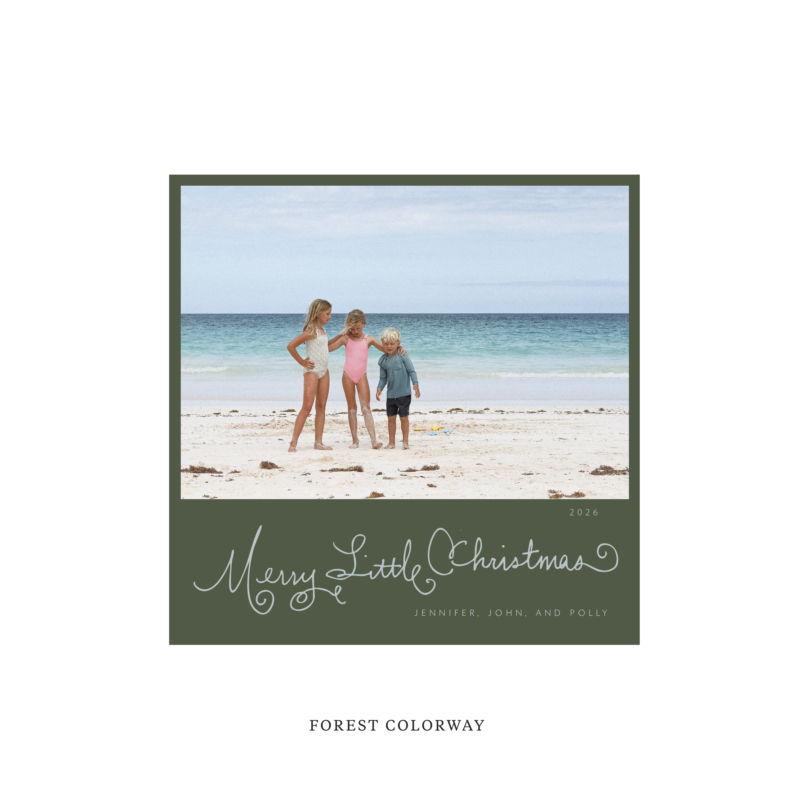 Henley Classic Flat Print Holiday Card, Square