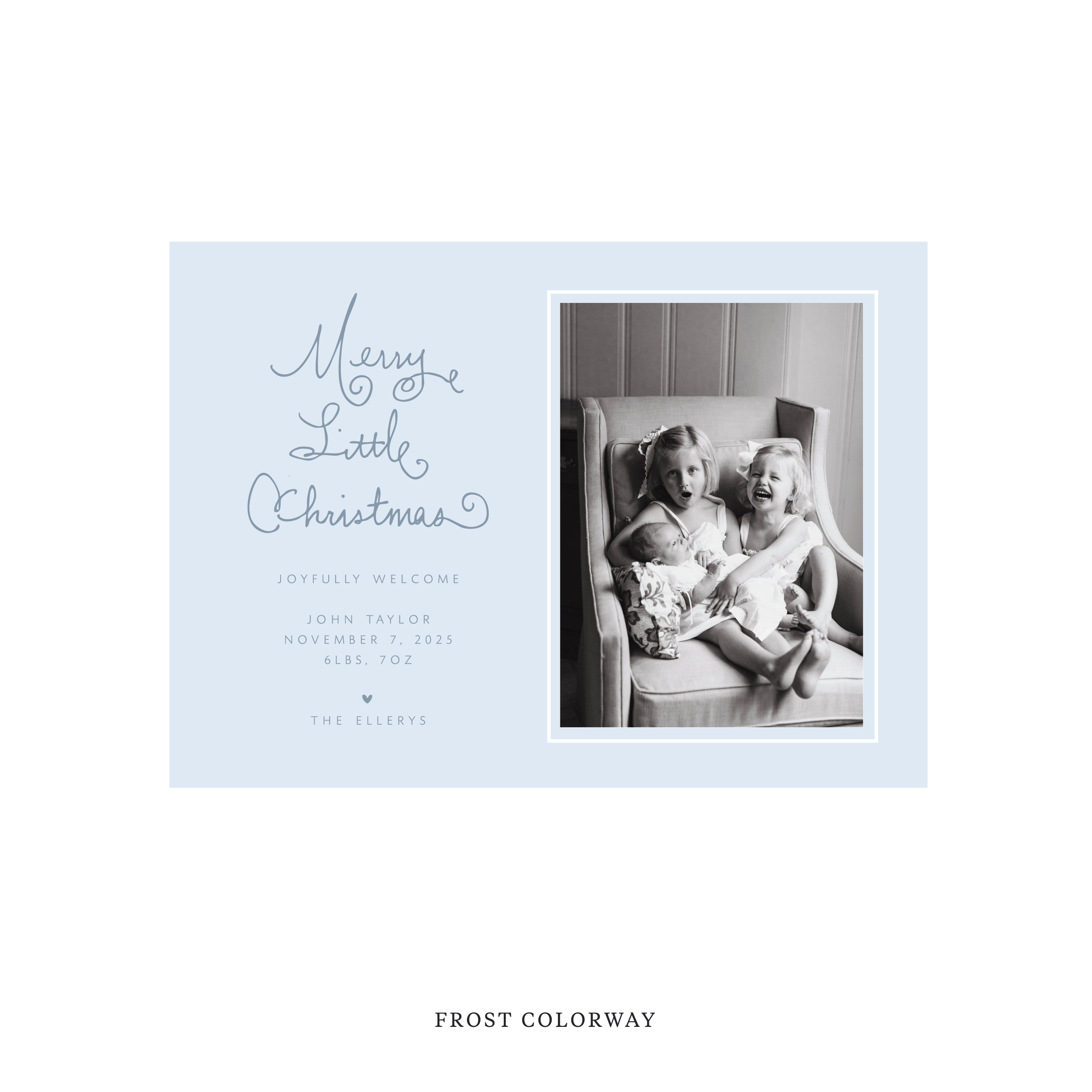 Henley Classic Flat Print Holiday Card, Birth Announcement Medium
