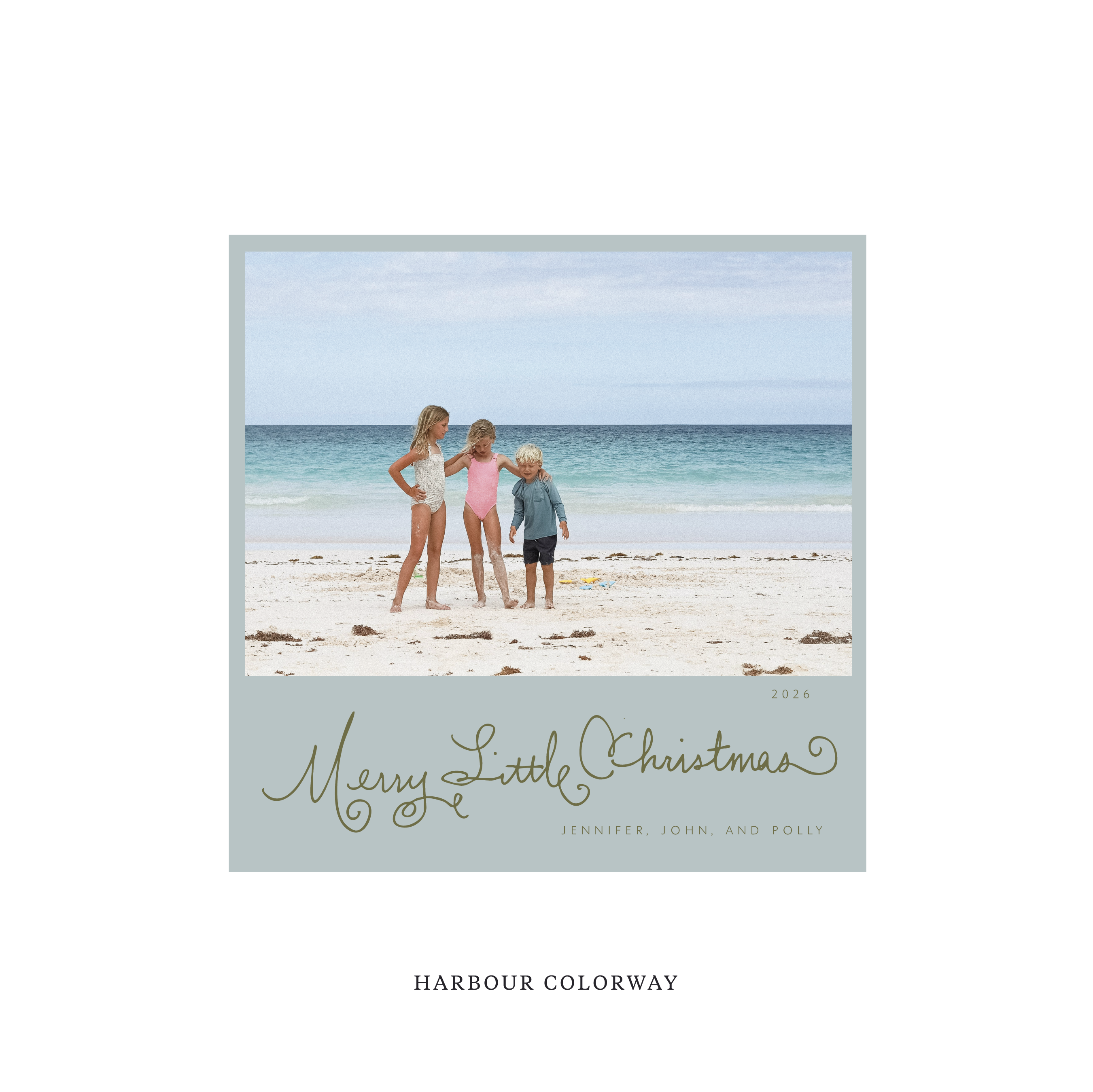 Henley Classic Flat Print Holiday Card, Square