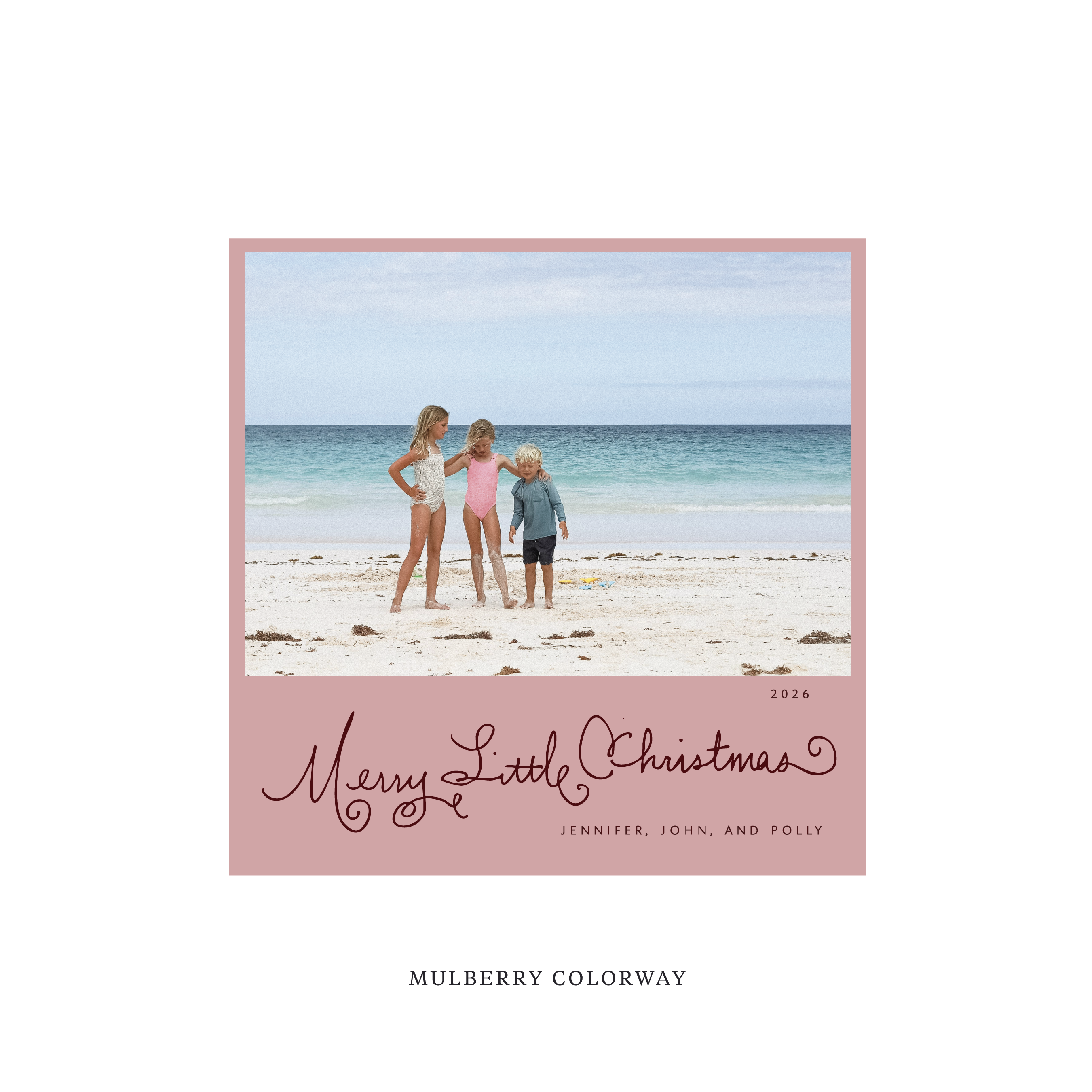 Henley Classic Flat Print Holiday Card, Square