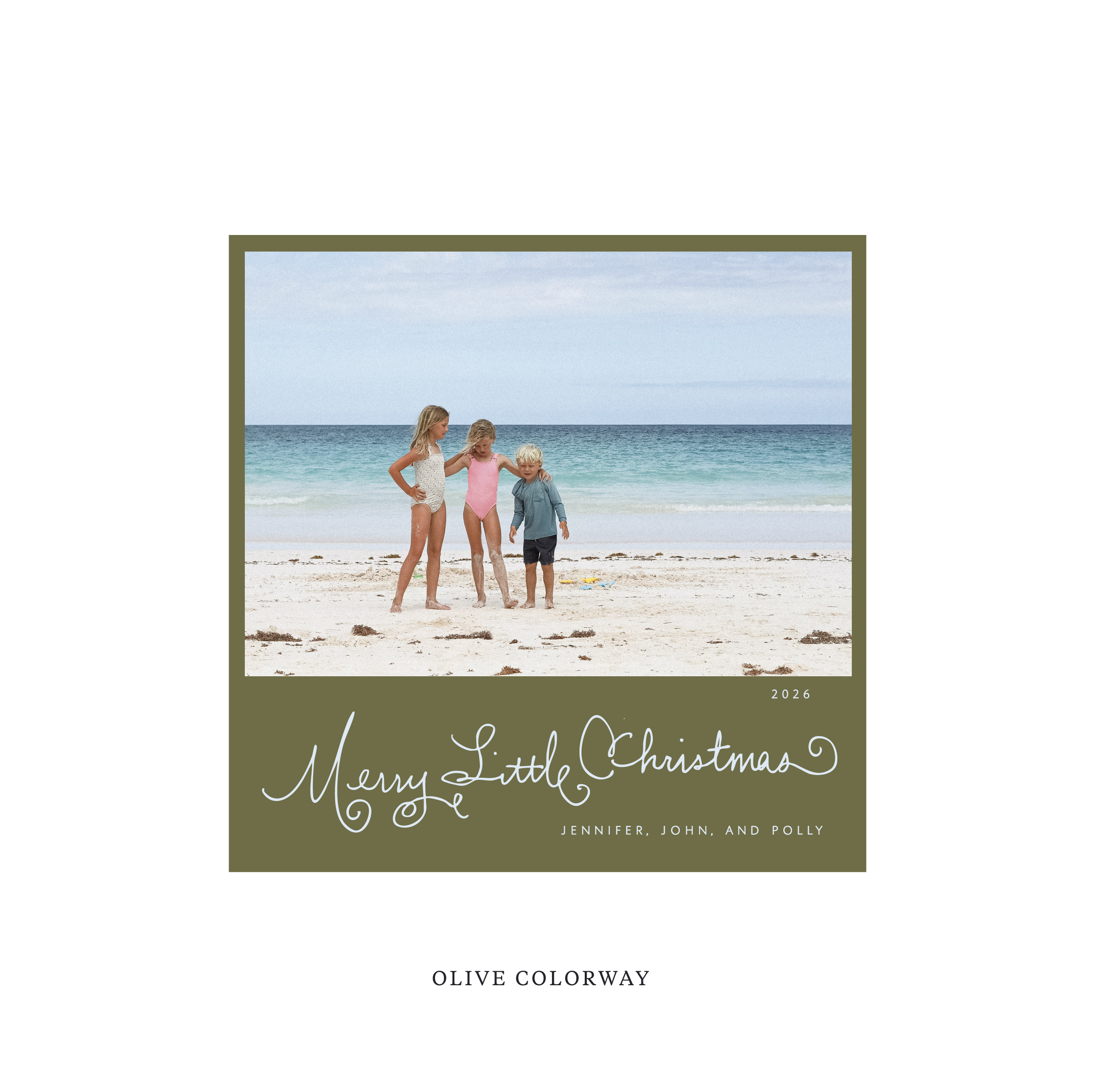 Henley Classic Flat Print Holiday Card, Square