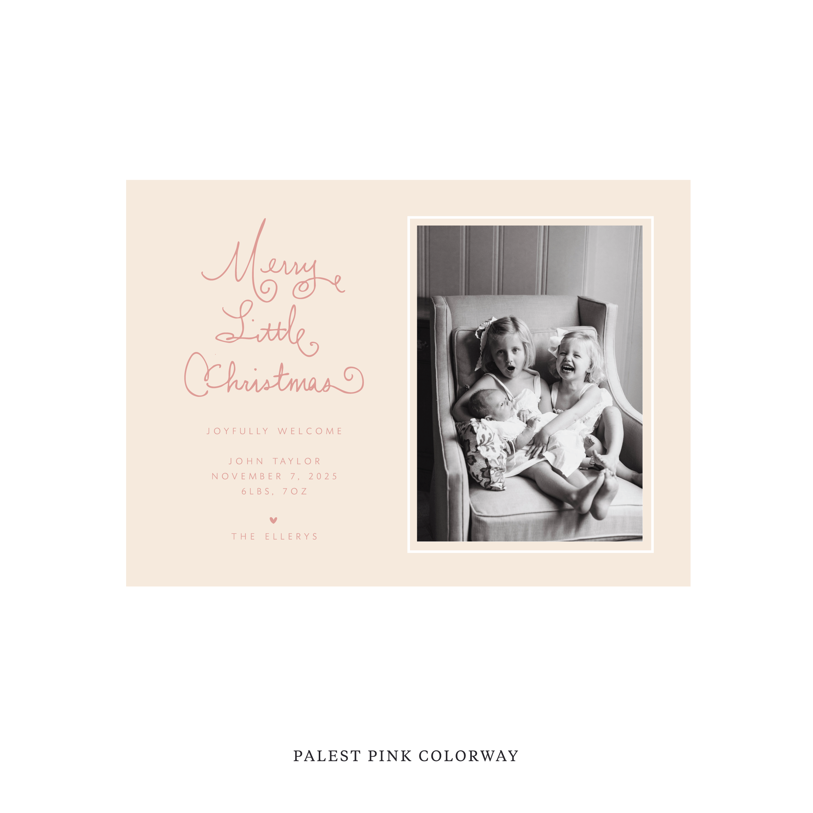 Henley Classic Flat Print Holiday Card, Birth Announcement Medium