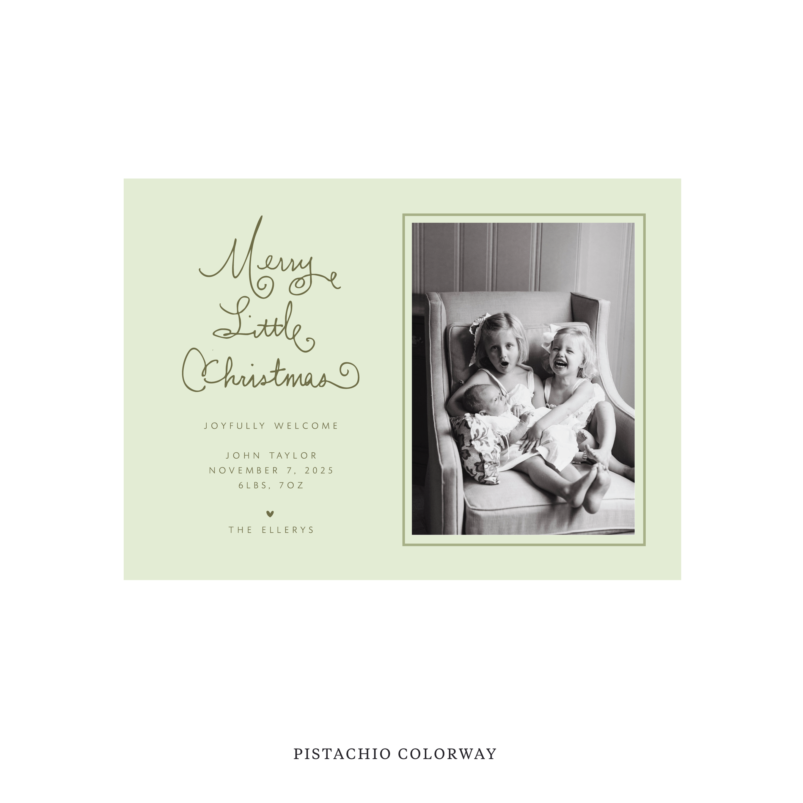 Henley Classic Flat Print Holiday Card, Birth Announcement Medium