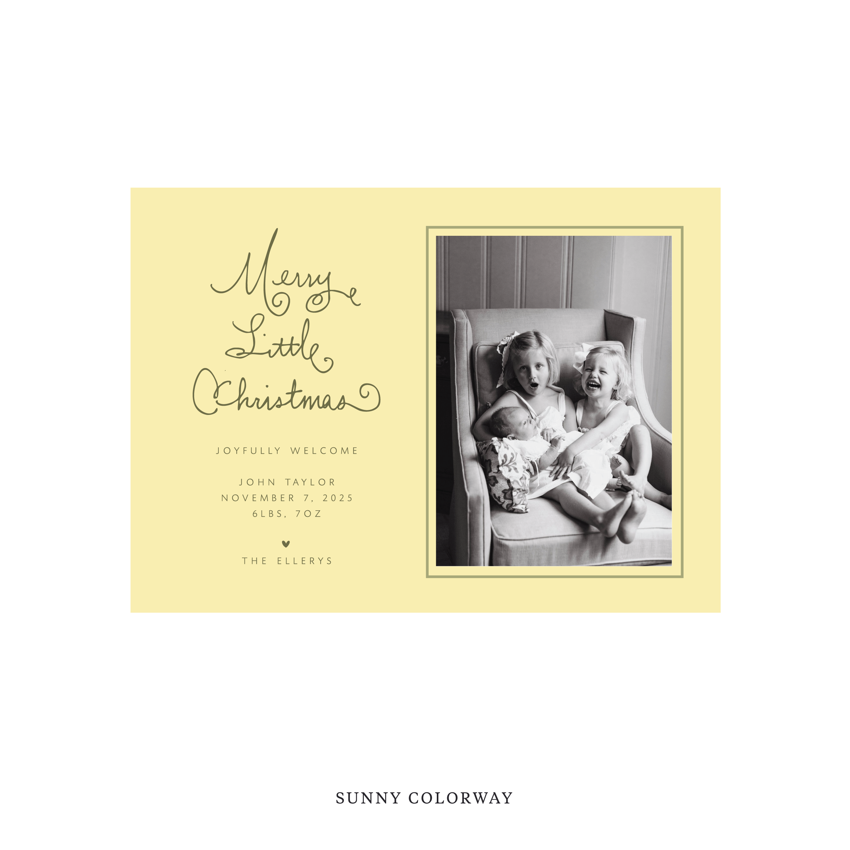 Henley Classic Flat Print Holiday Card, Birth Announcement Medium