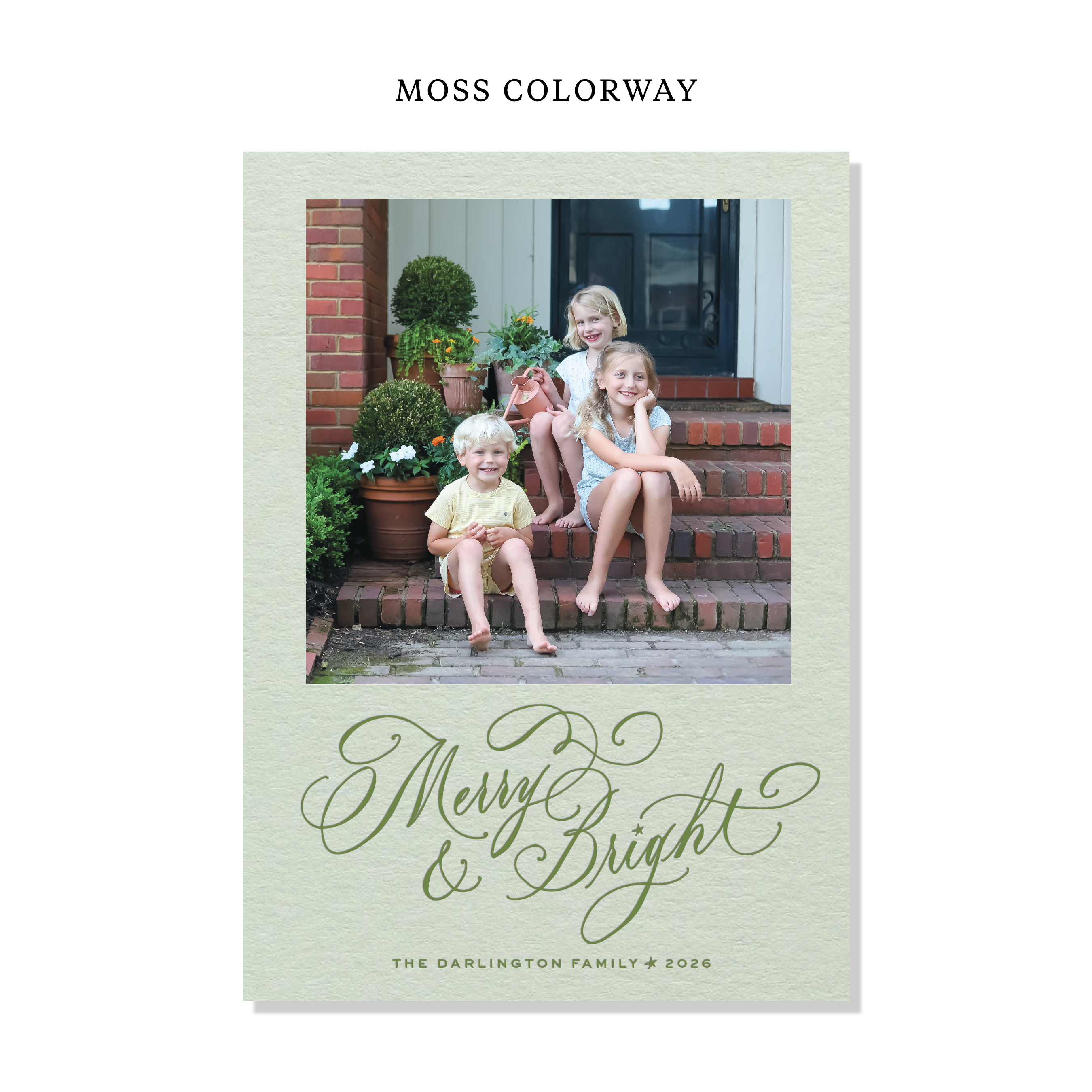 Ellington Letterpress Holiday Card, Large (Colored Paper)