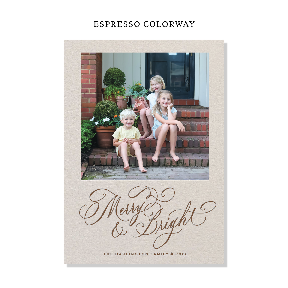 Ellington Letterpress Holiday Card, Large (Colored Paper)