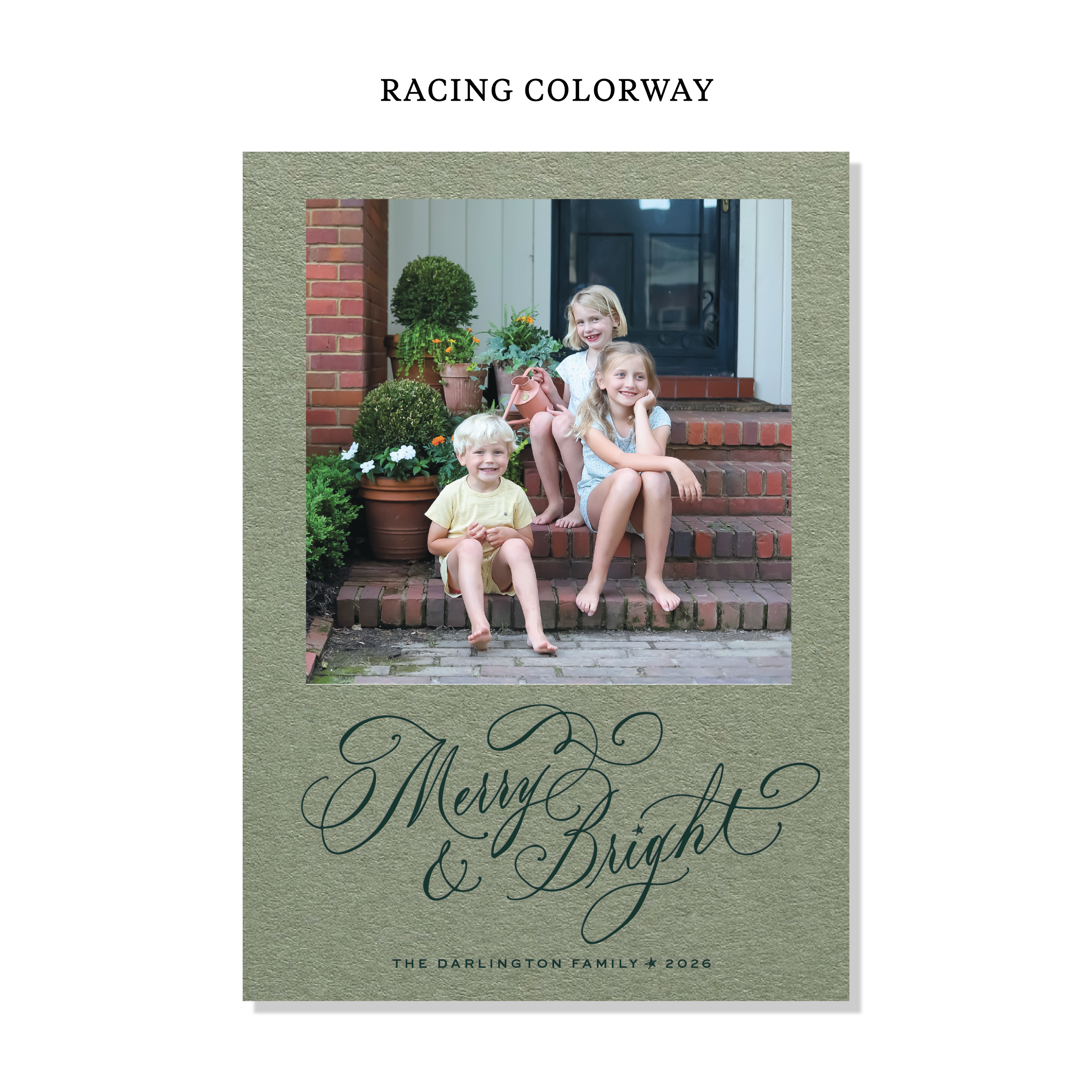 Ellington Letterpress Holiday Card, Large (Colored Paper)