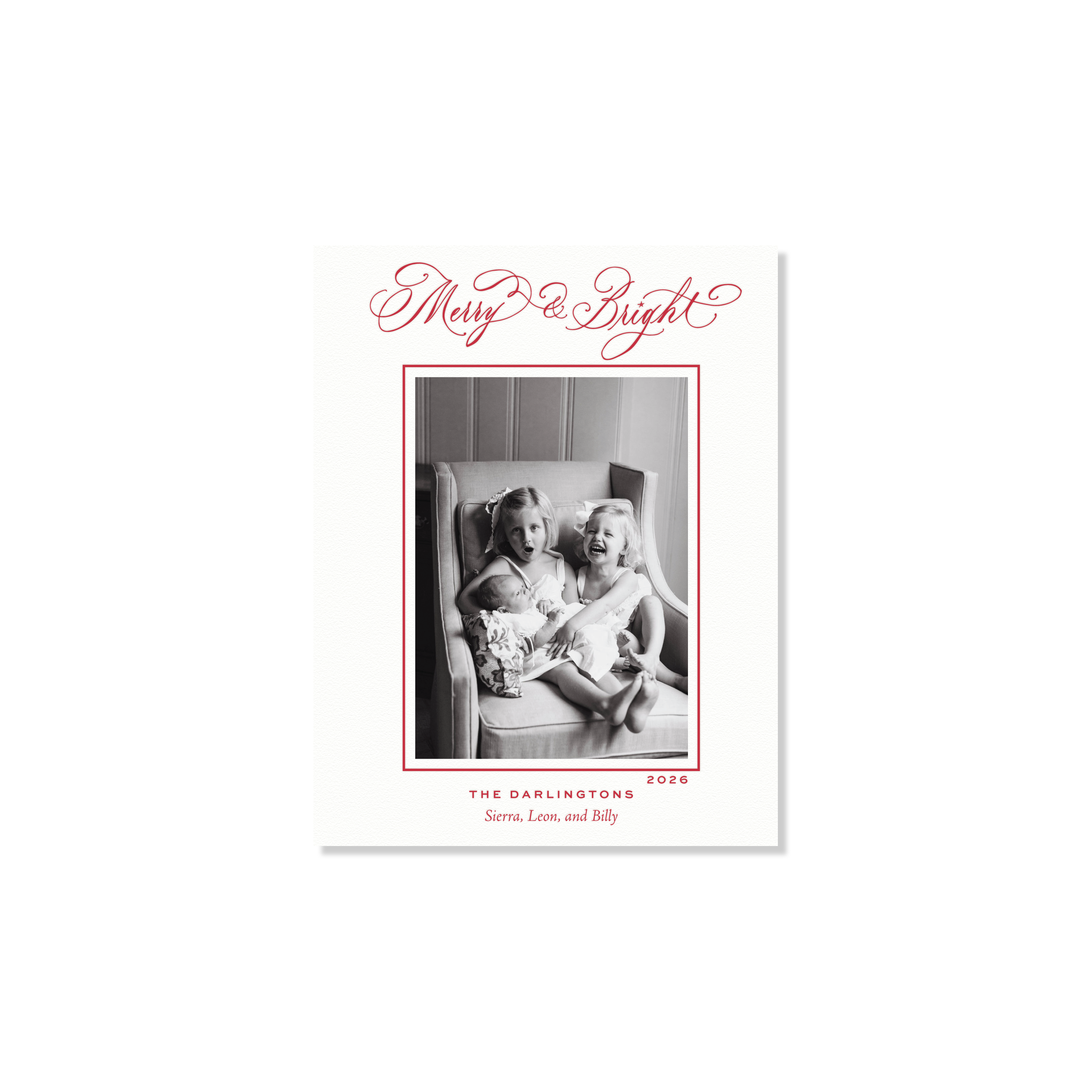 Ellington Letterpress Holiday Card, Small (White Paper)