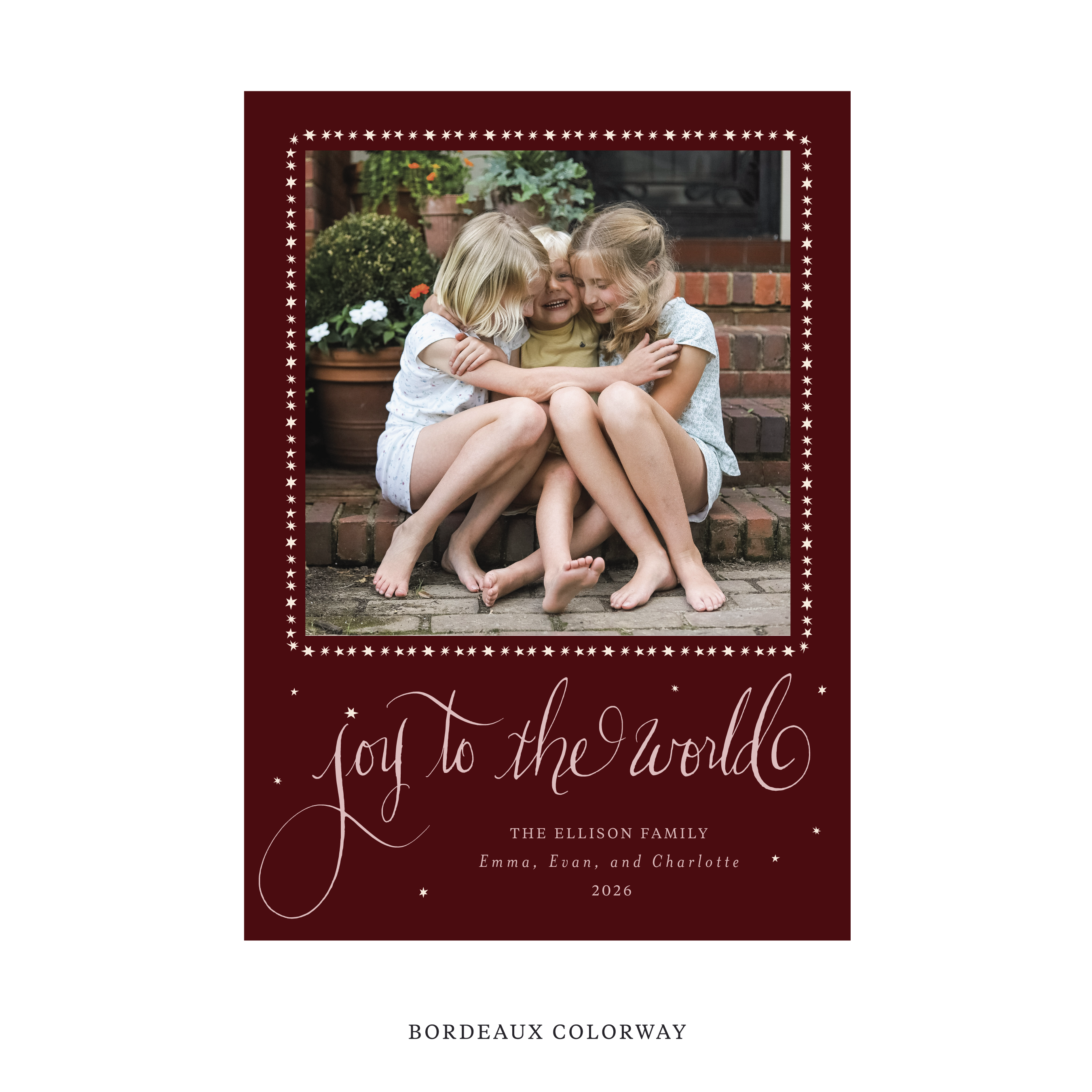 Ellison Classic Flat Print Holiday Card, Large