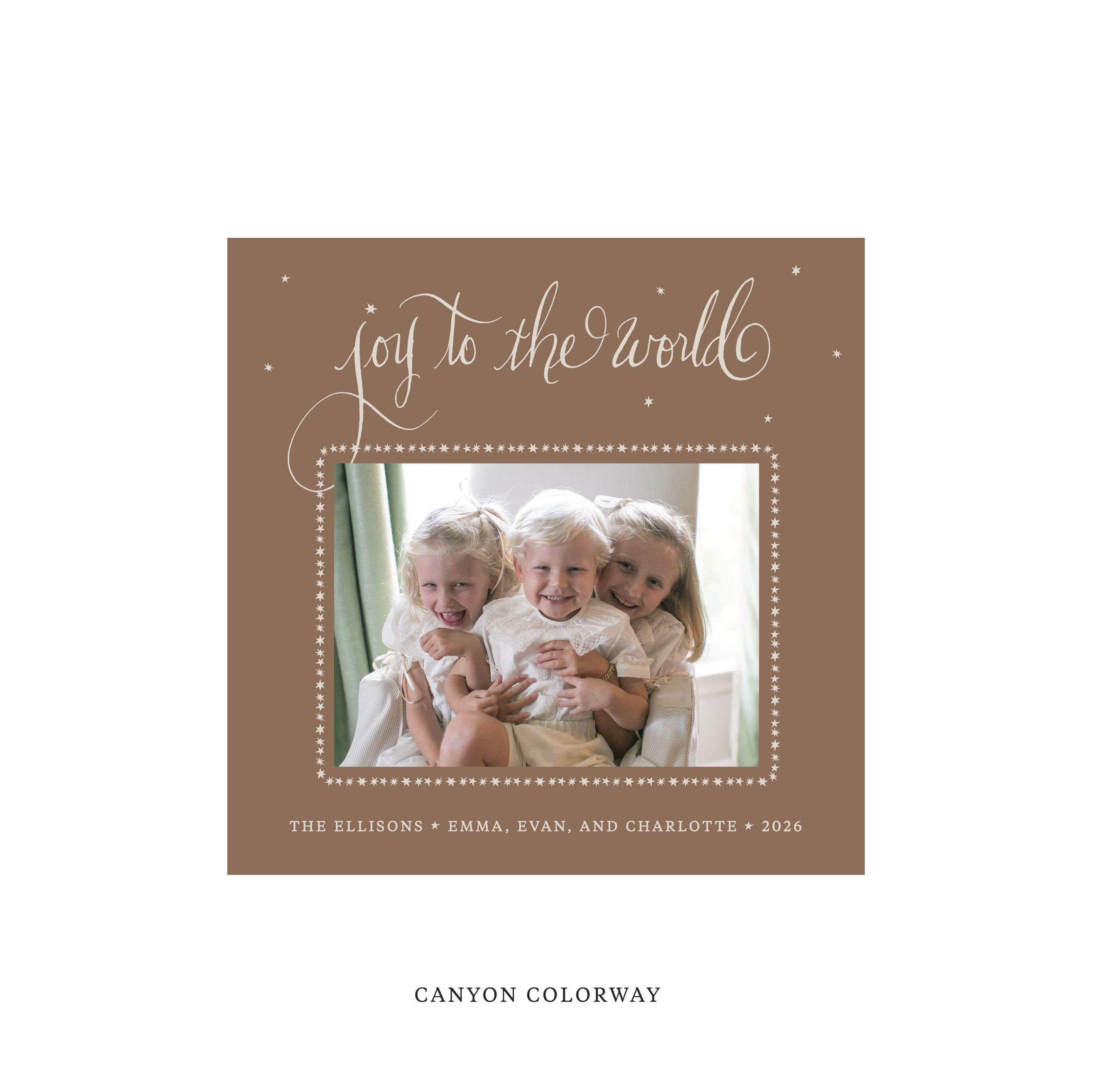 Ellison Classic Flat Print Holiday Card, Square