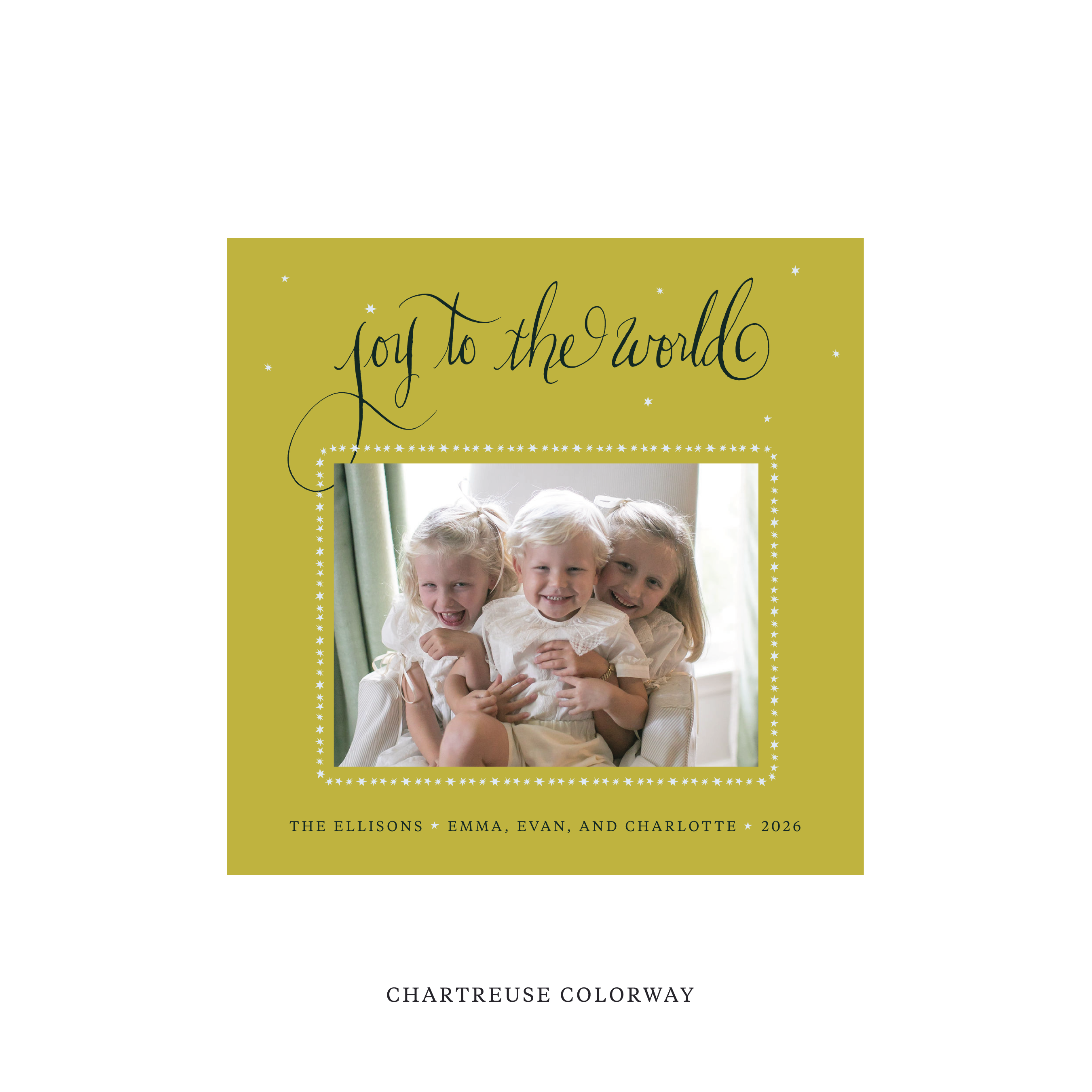 Ellison Classic Flat Print Holiday Card, Square
