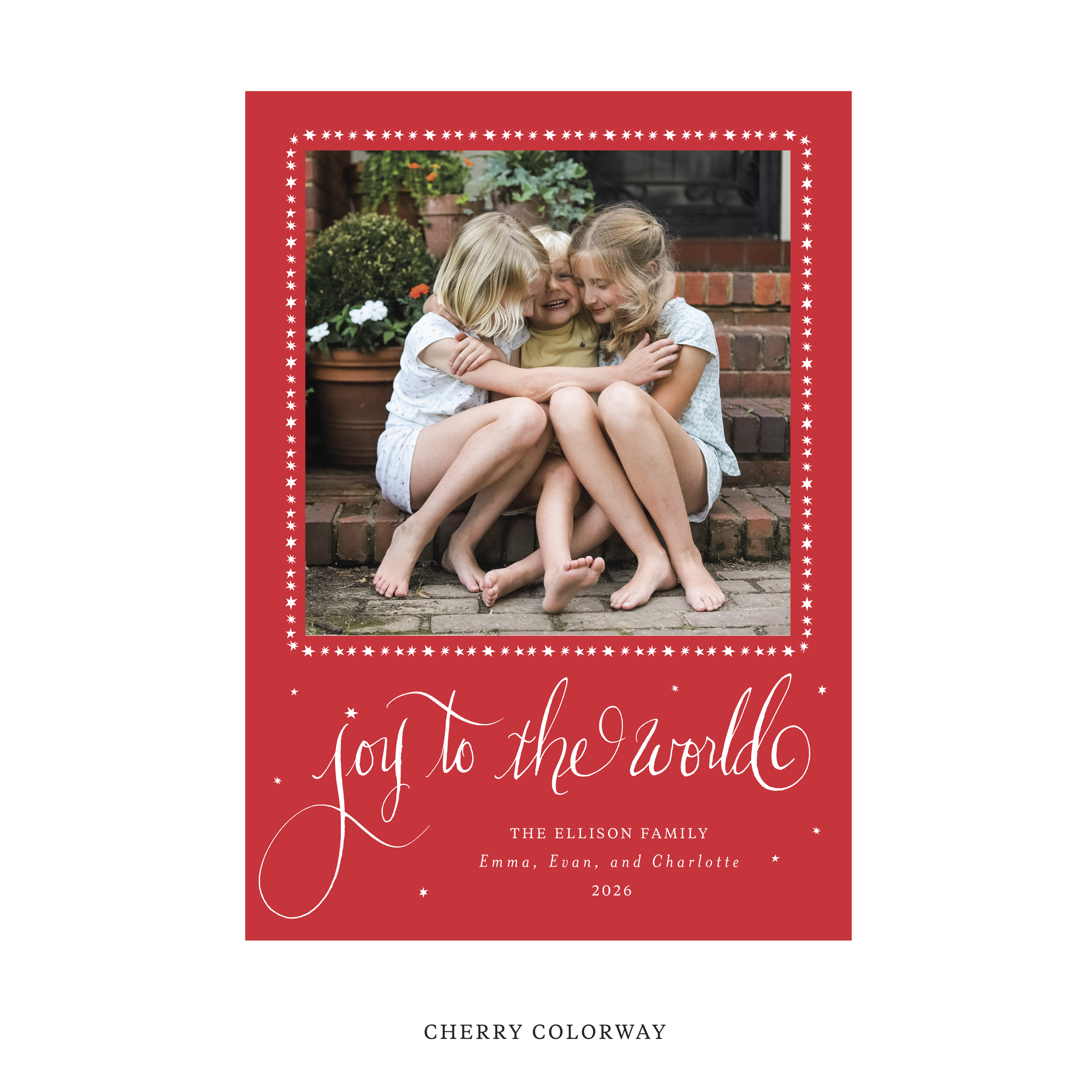 Ellison Classic Flat Print Holiday Card, Large